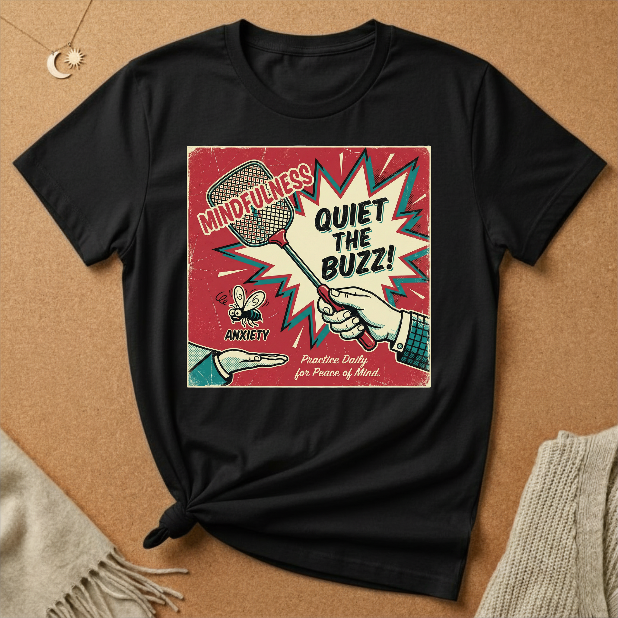 Quiet the Buzz! With Swatter Vintage Ad Tee