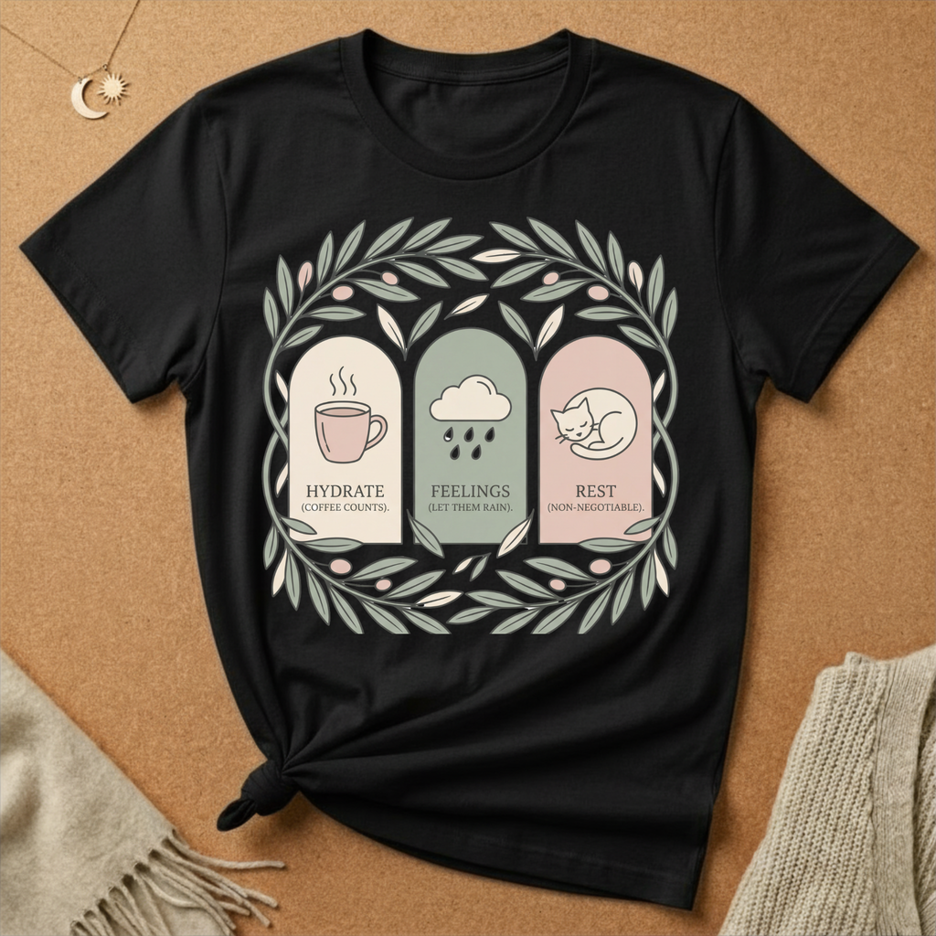 Hydrate, Feelings, and Rest Tee