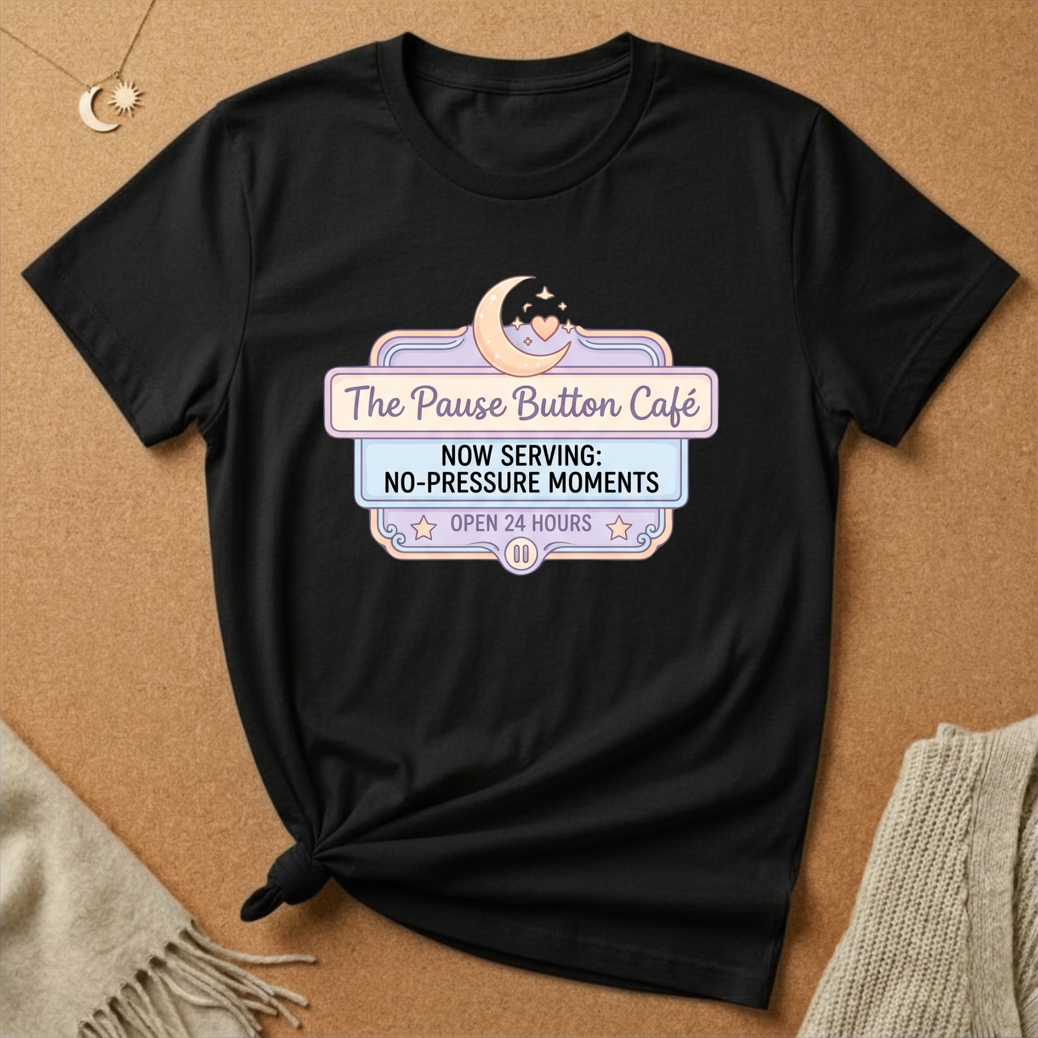 Pause Button Cafe Tee
