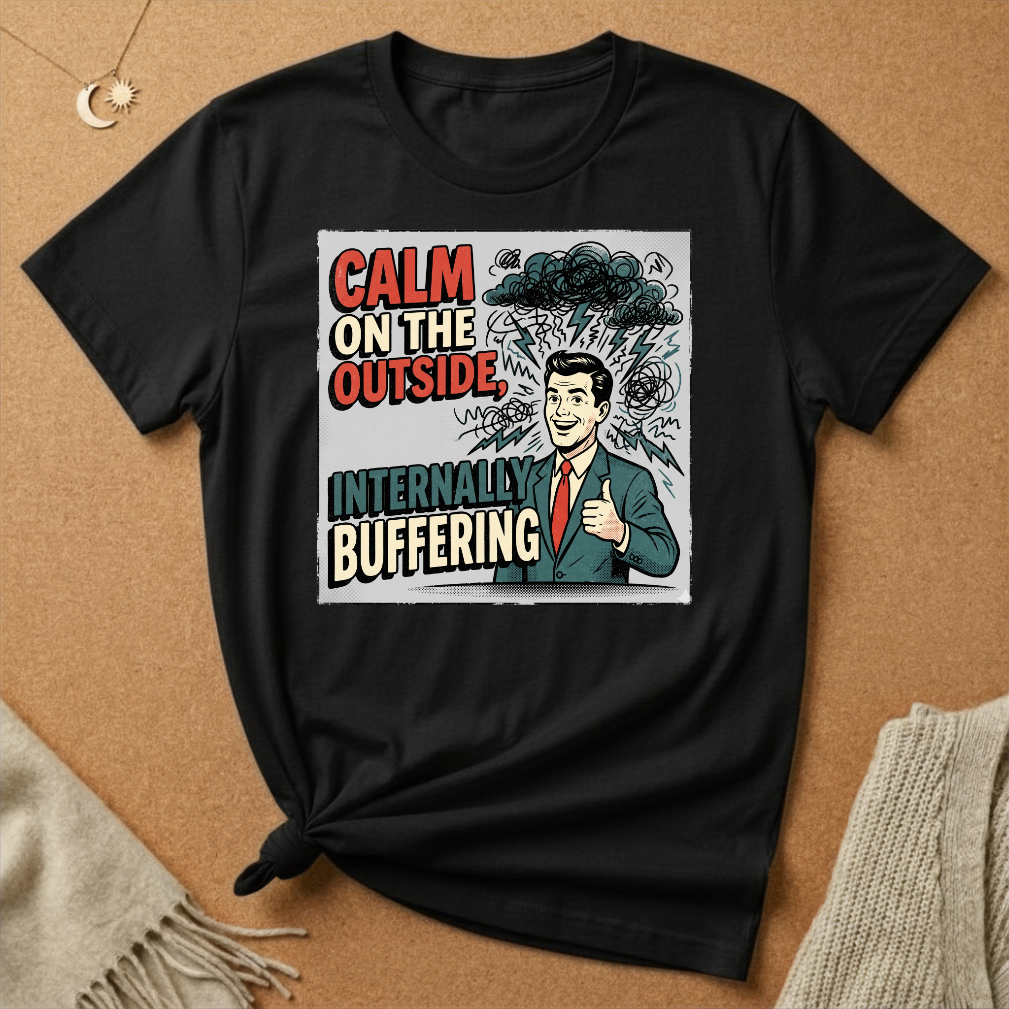 Calm on the Outside, Internally Buffering Vintage Ad Tee