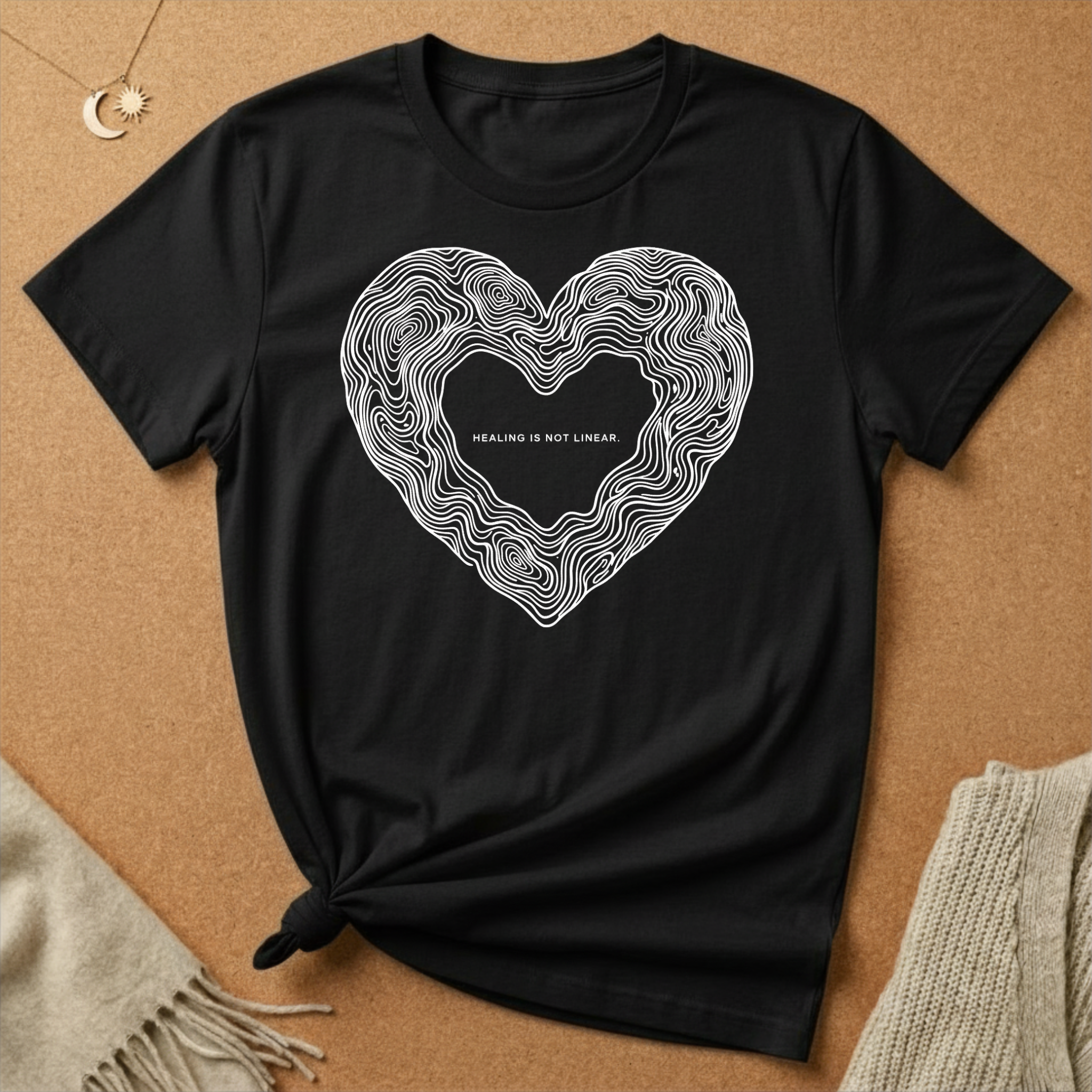 Heart Topography Healing Is Not Linear Tee