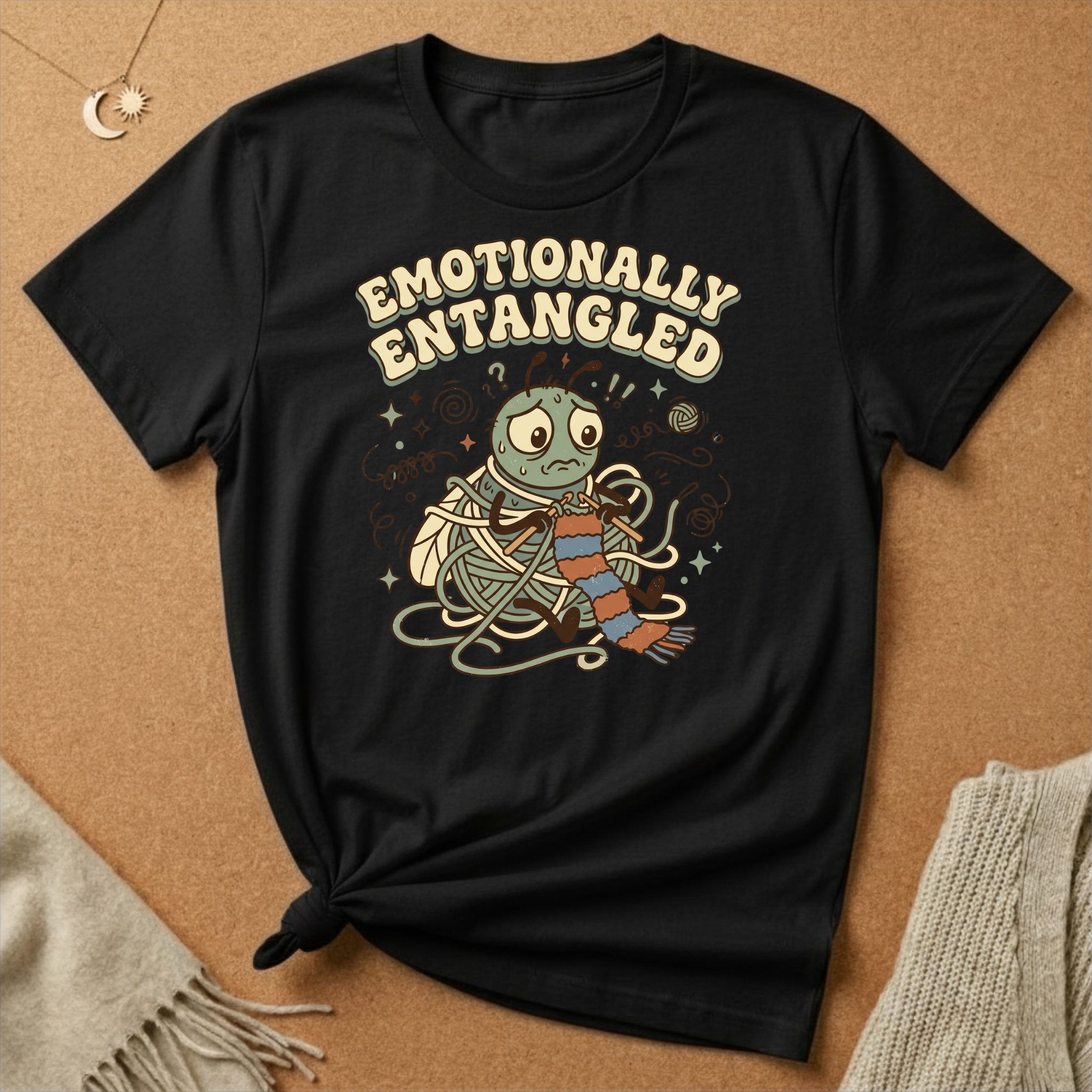 Emotionally Entagled Crochet Anxiety Fly Tee