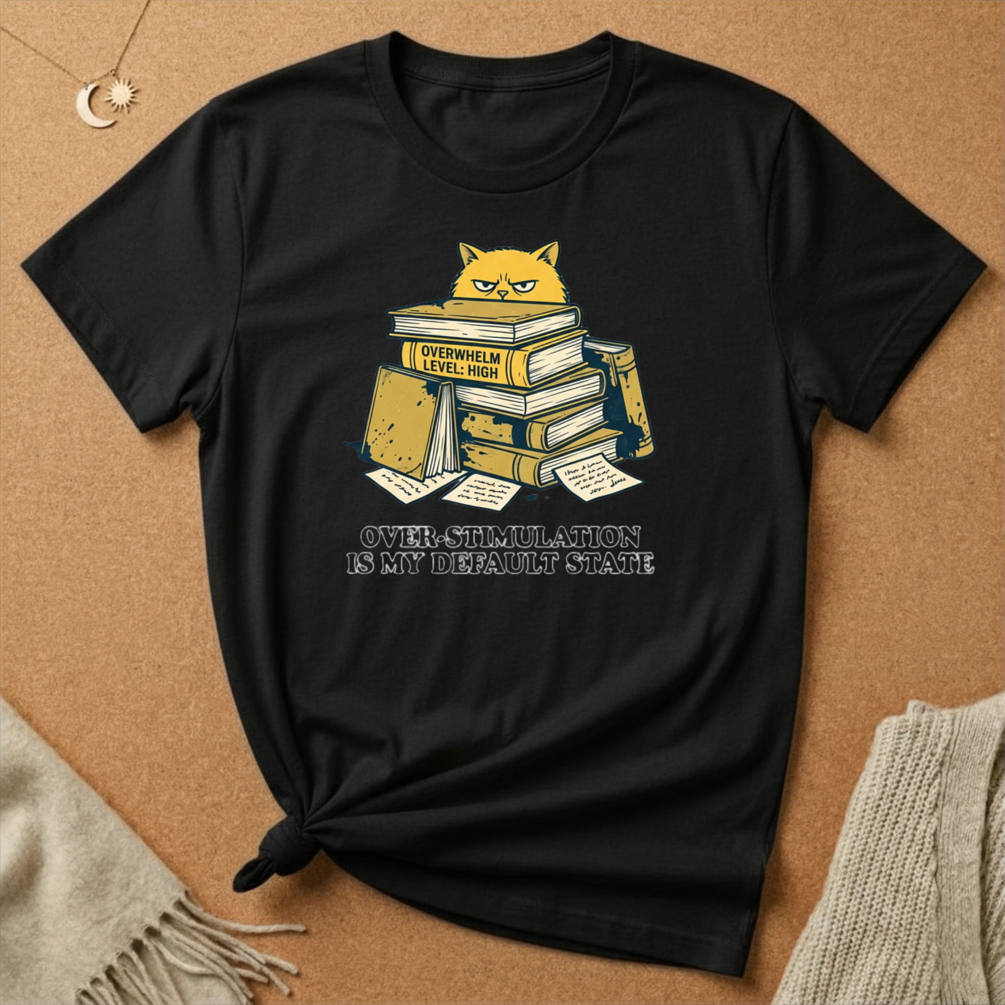 Overstimulated Cat Tee