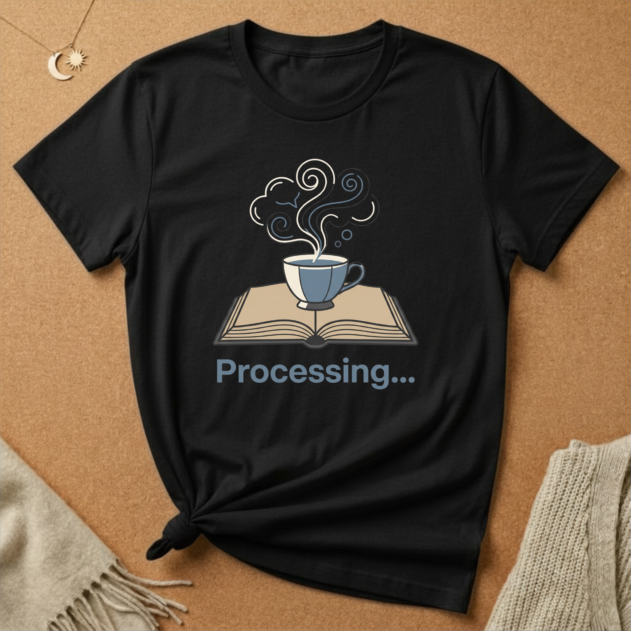 Processing Cozy Coffee and Book Tee
