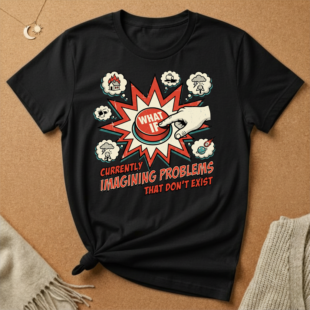 What If Button Vintage Ad Tee