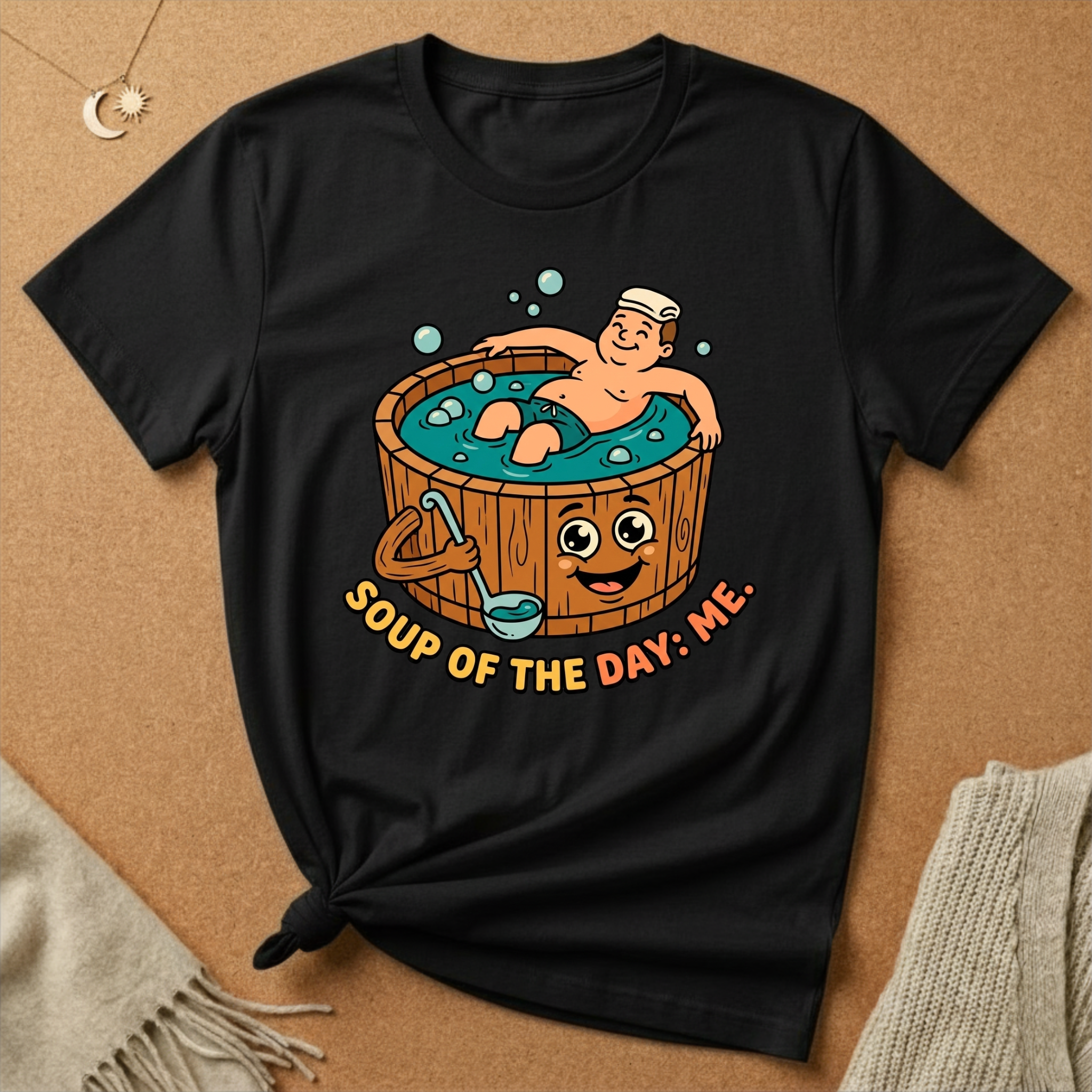 Soup of the Day: Me. Hot tub Tee