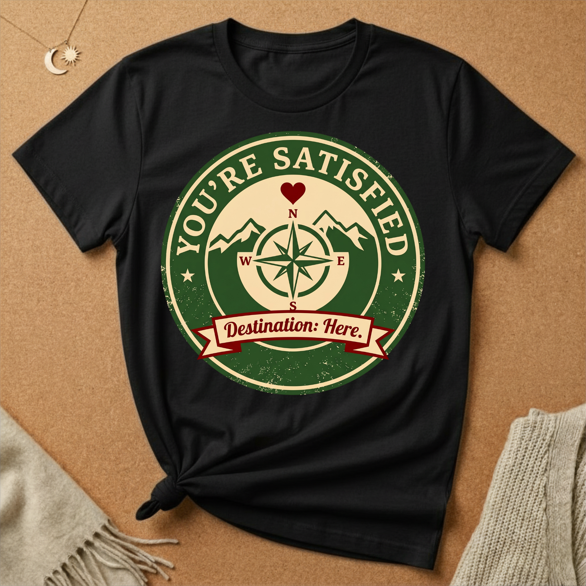 You're Satisfied Compass Enneagram Seven Core Want Tee