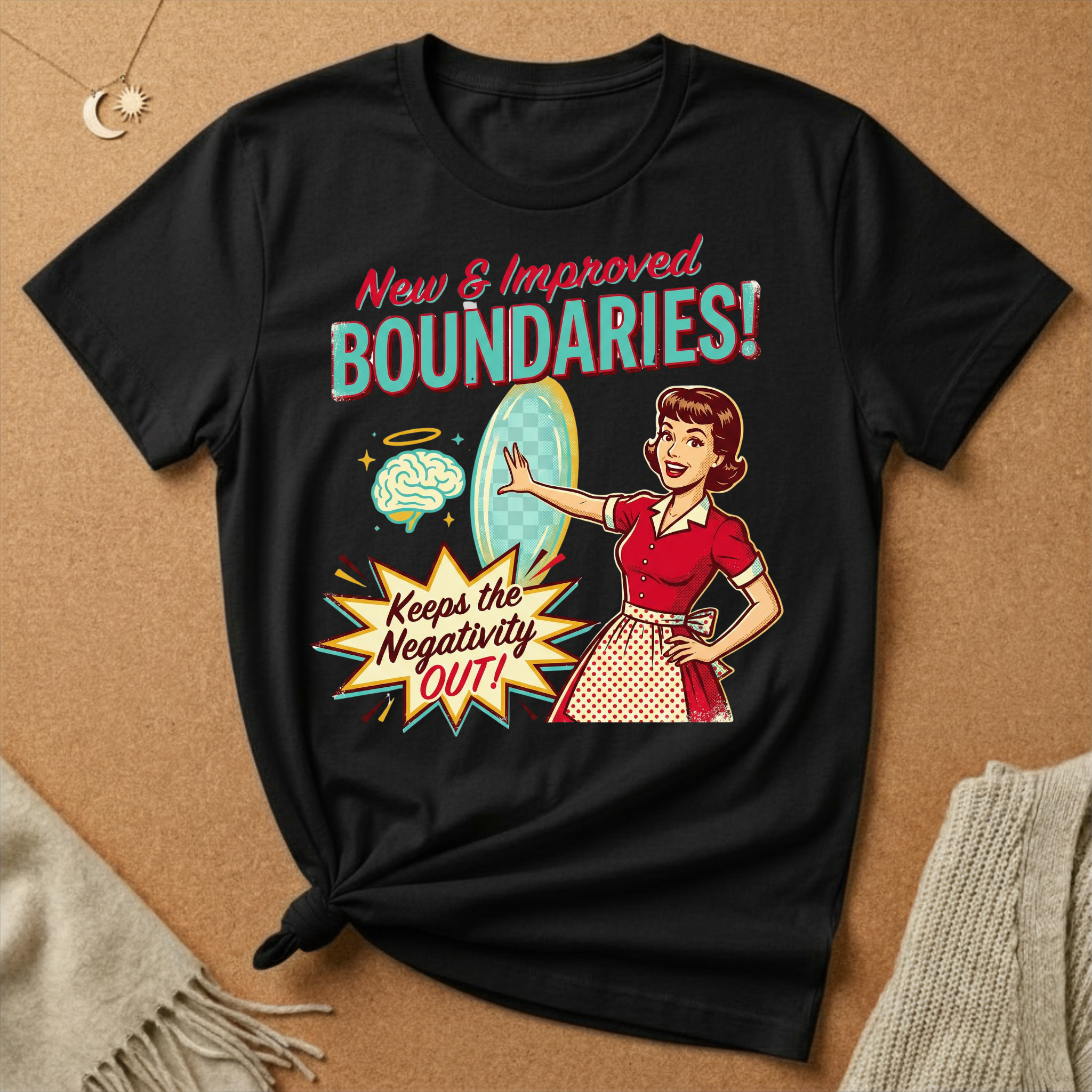 Boundaries Keep Negativity Out Vintage Ad Tee