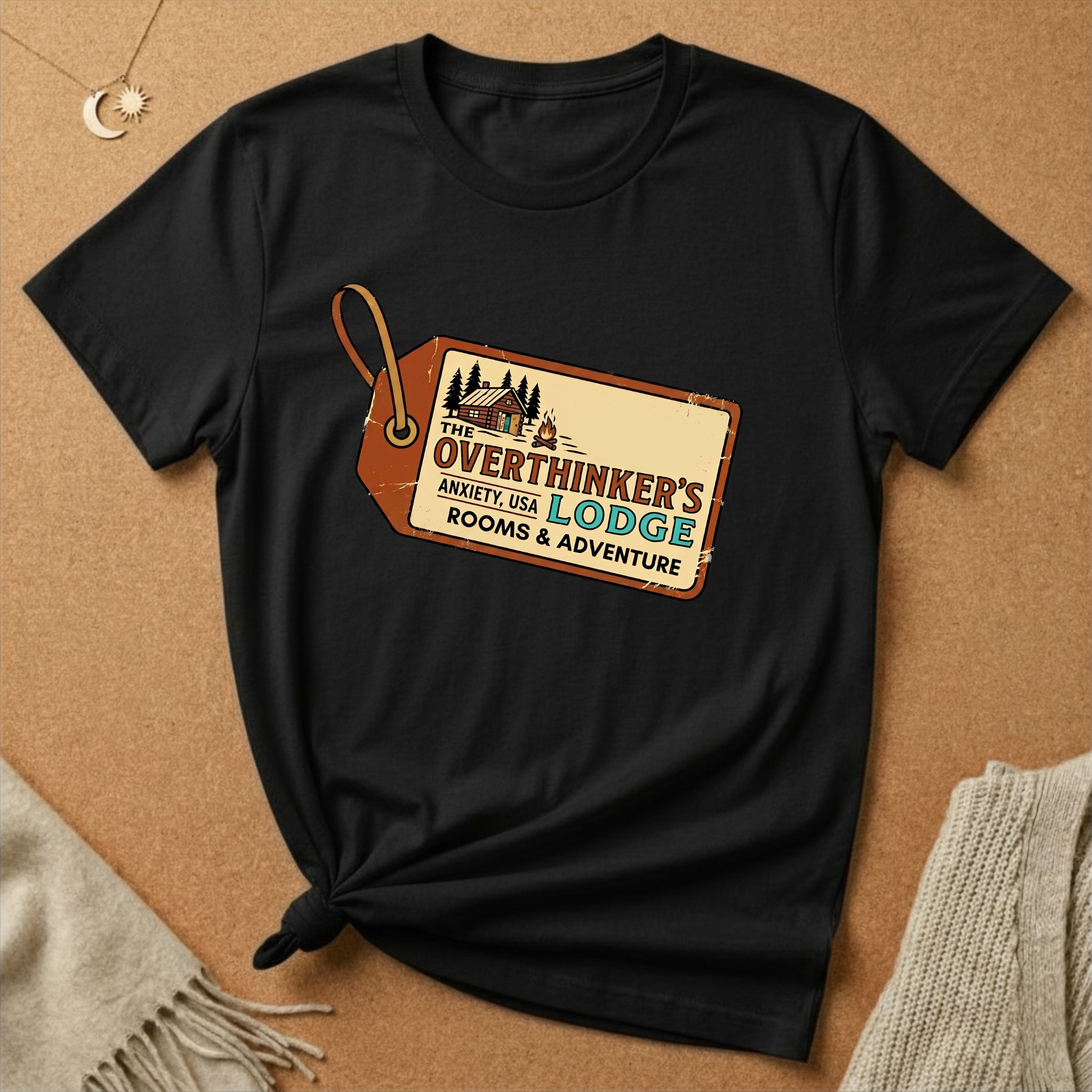Overthinker's Lodge Luggage Tag Tee