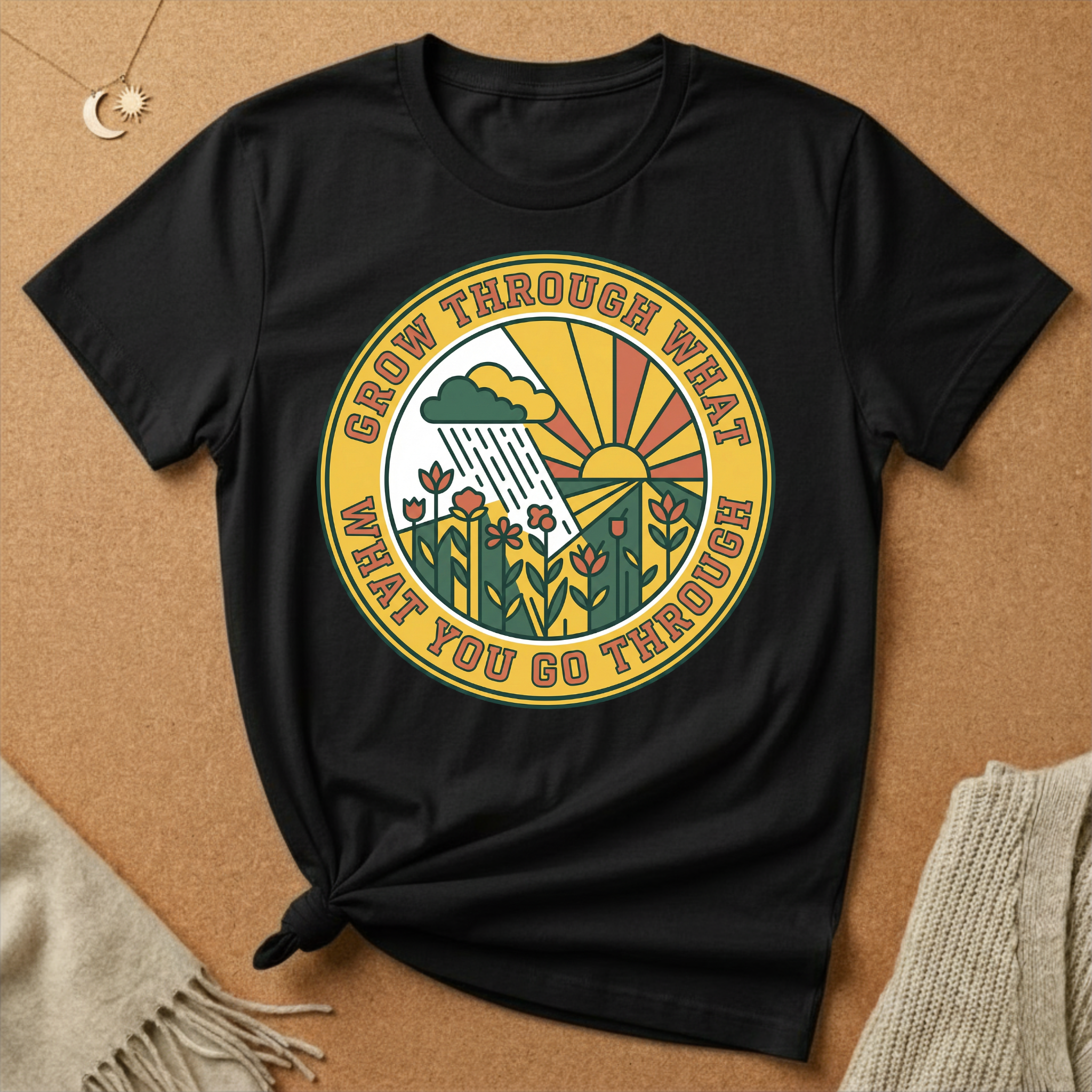 Grow Through What You Go Through Weather Badge Tee