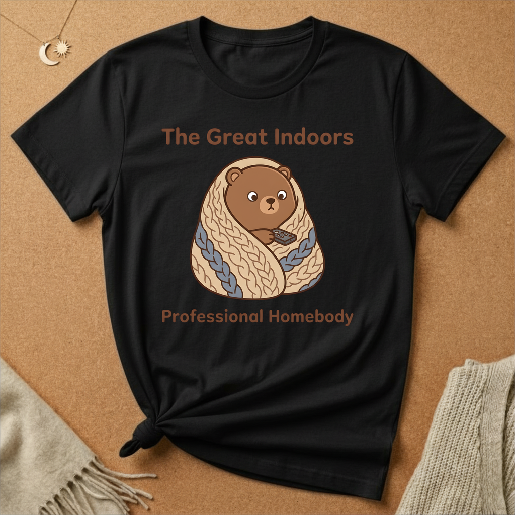 The Great Indoors Tee – "Professional Homebody" Cozy Bear Tee