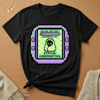 Pixel Pet Tee — "Social Battery: Status: Hibernating" Retro Virtual Pet Tee