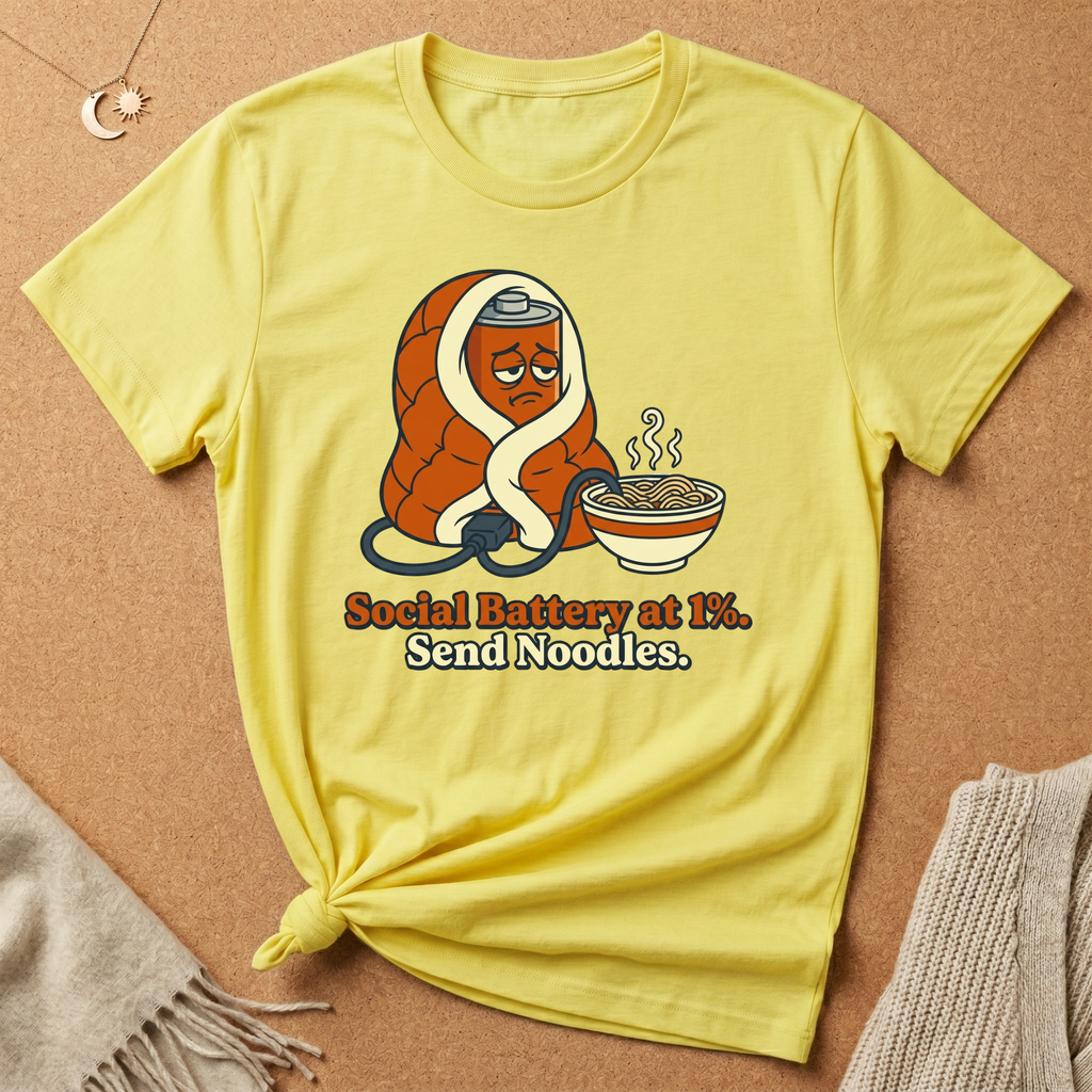 Send Noodles Social Battery in Blanket Tee