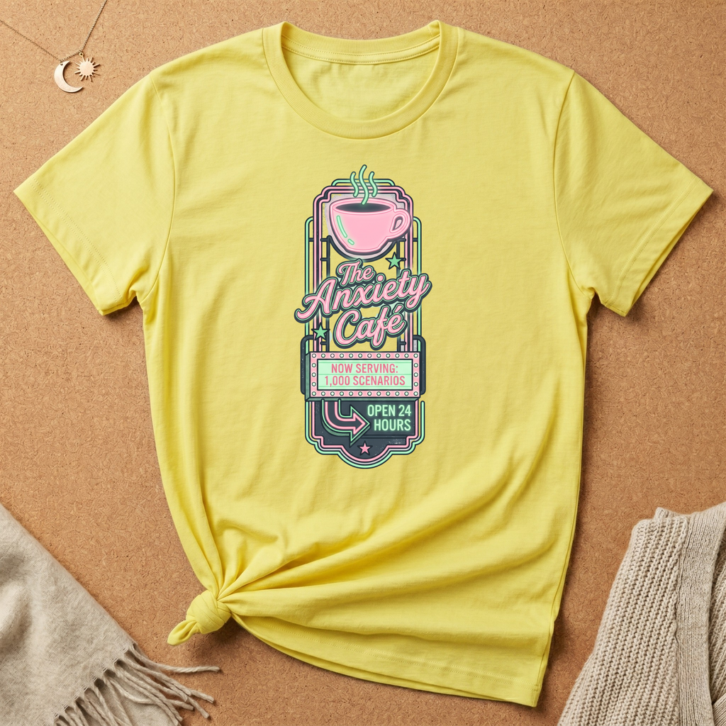 The Anxiety Cafe Neon Sign Tee