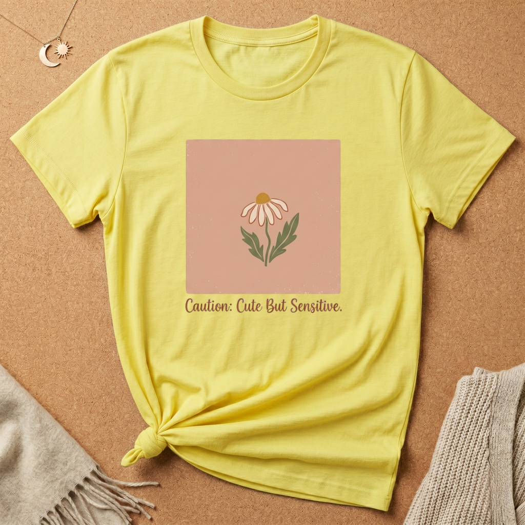 Caution Cute But Sensitive Tee