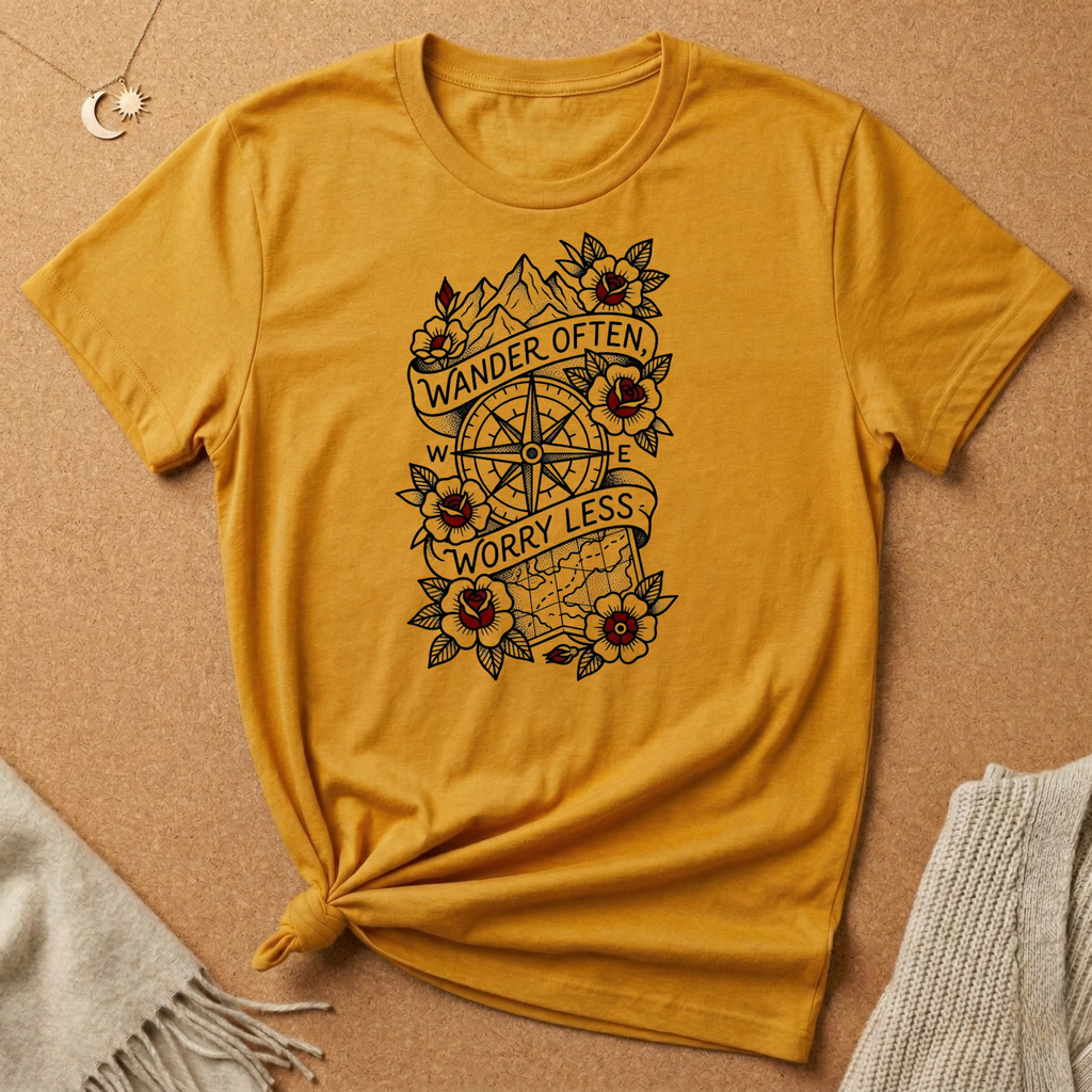 Wonder Often, Worry Less Compass Tee