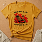 Everything is Fine Skeleton in fire Tee