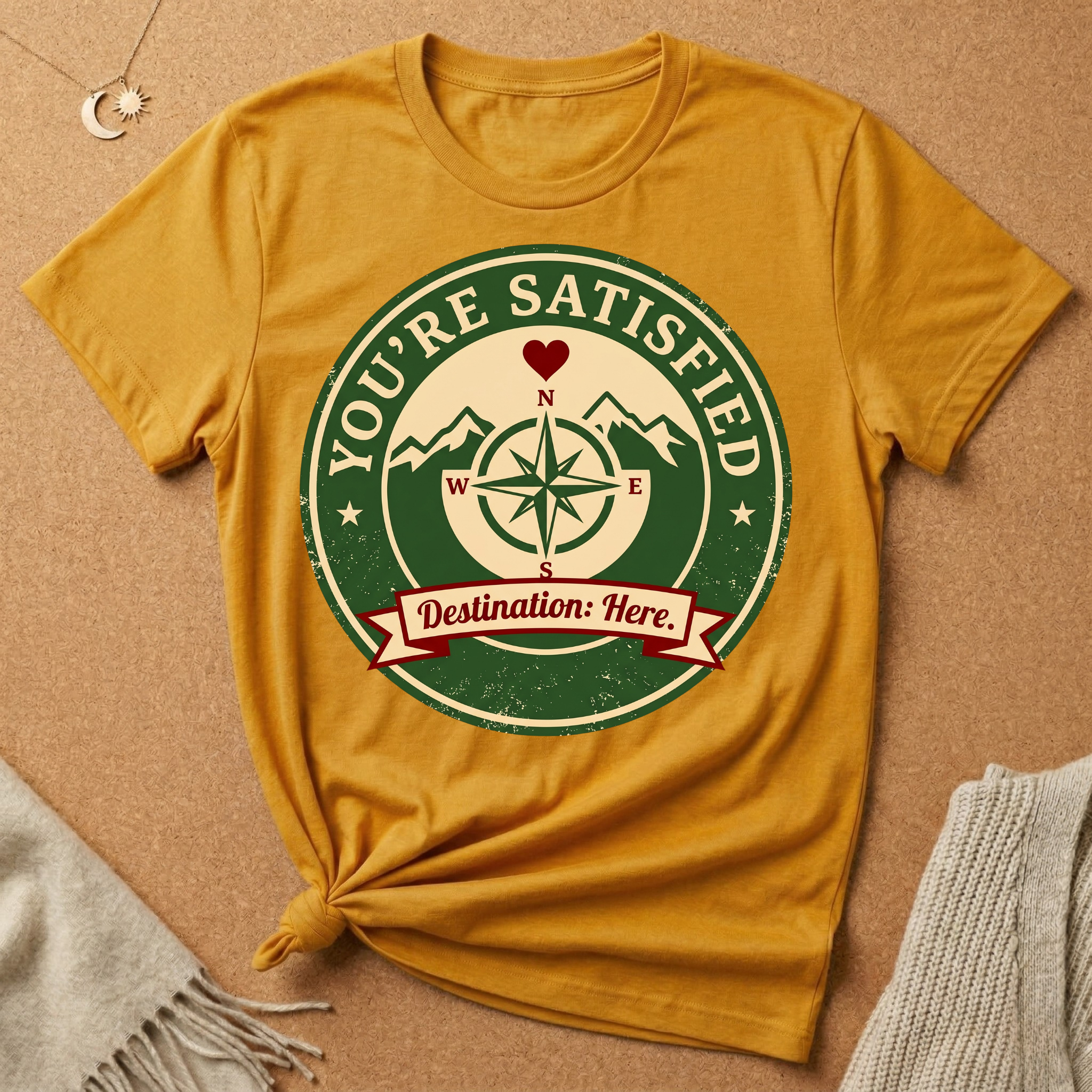 You're Satisfied Compass Enneagram Seven Core Want Tee