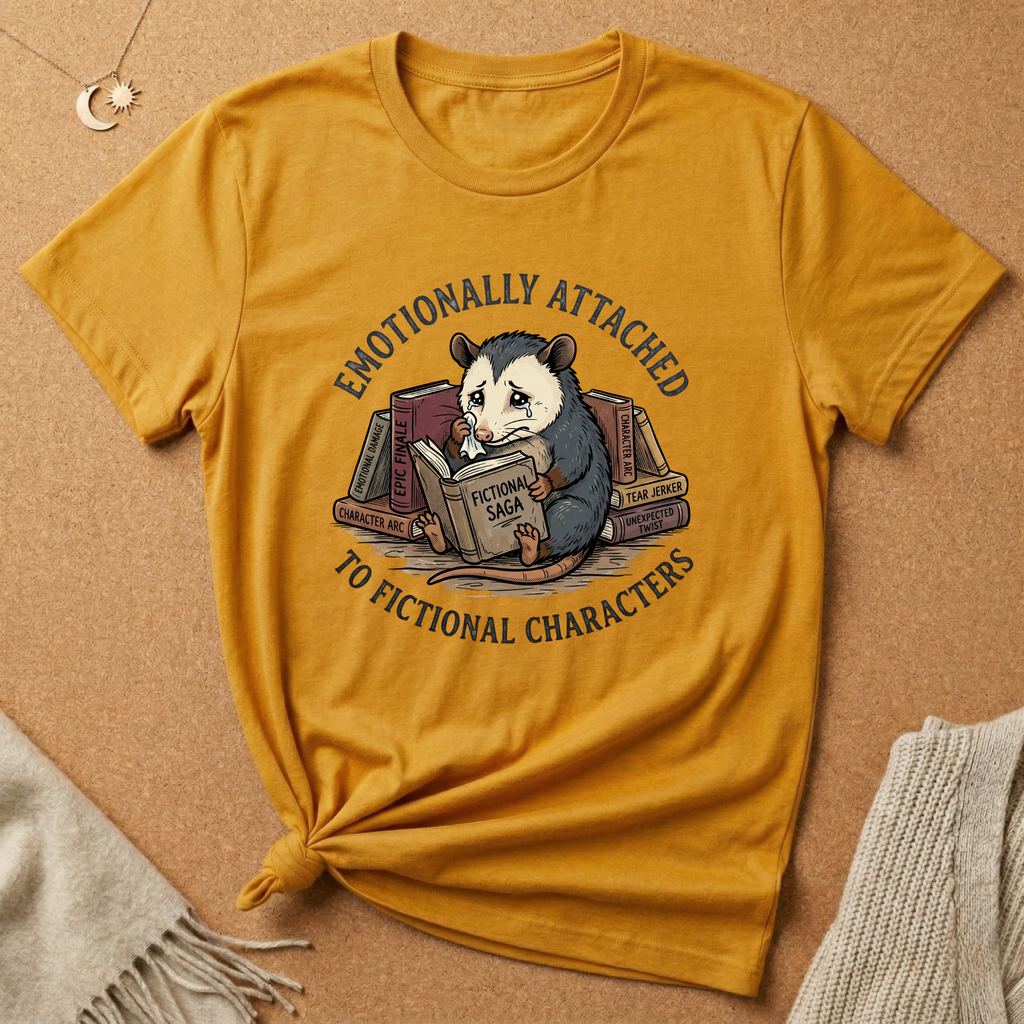 Emotionally Attached to Fictional Characters Opossum Tee