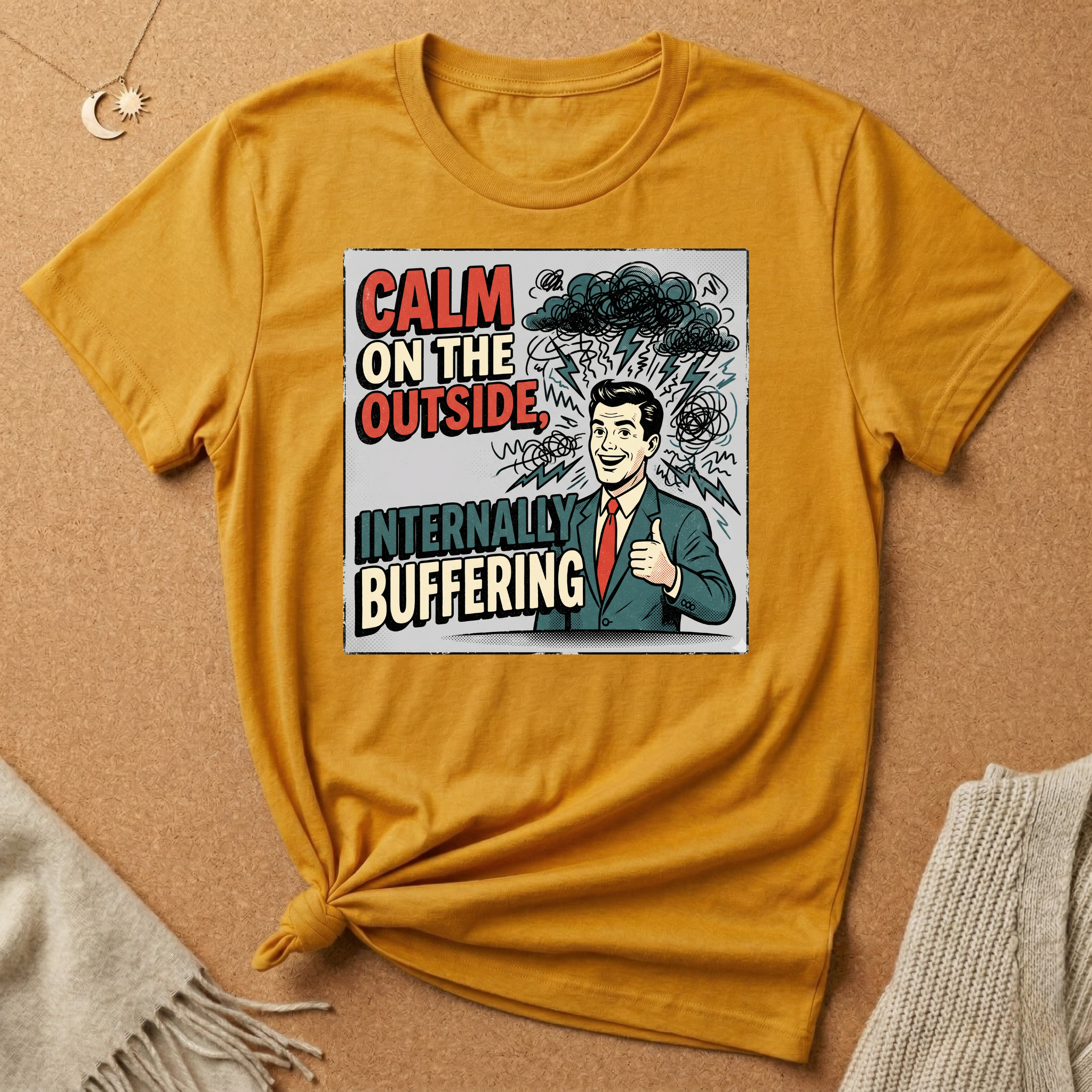 Calm on the Outside, Internally Buffering Vintage Ad Tee