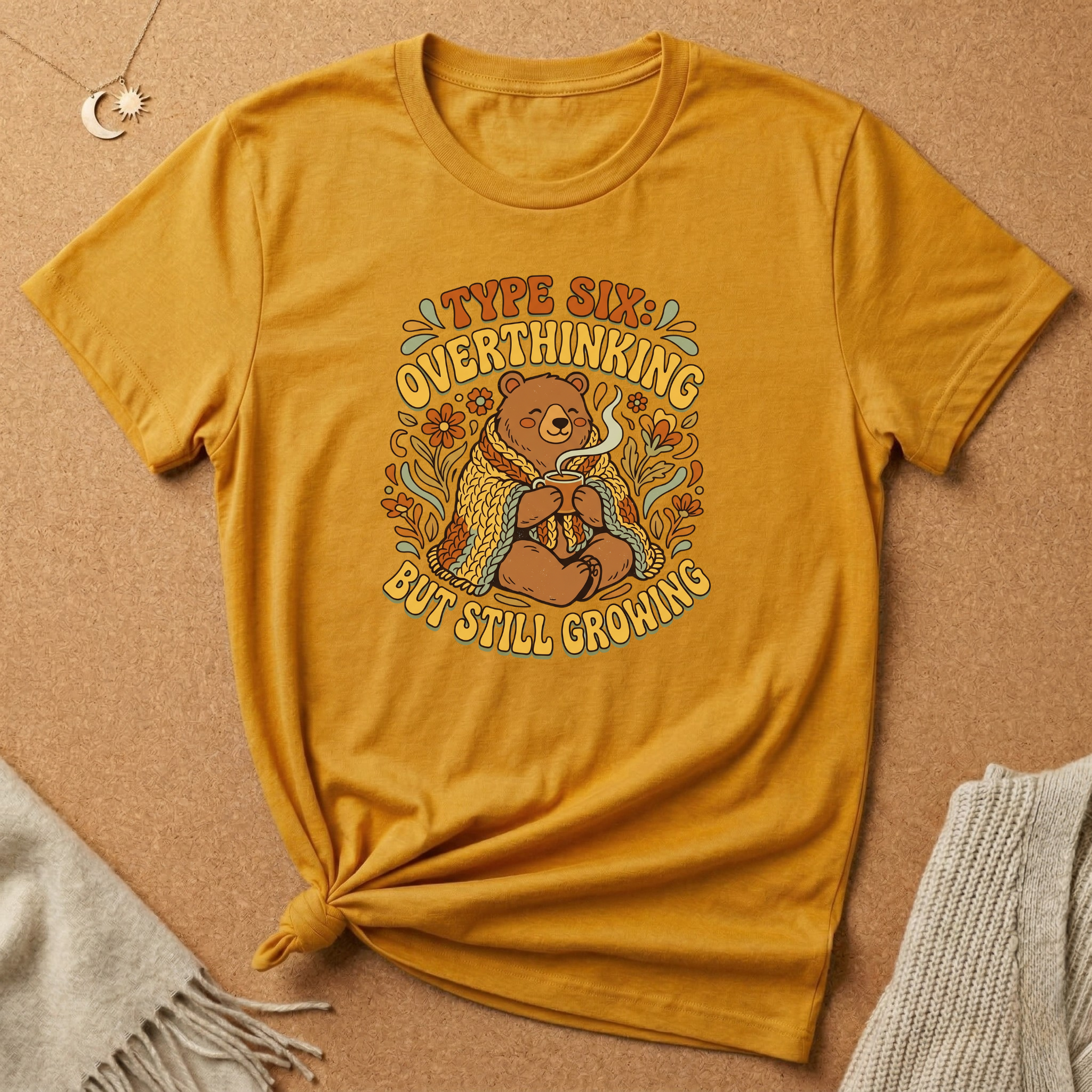 Type Six Overthinking But Still Growing Tee