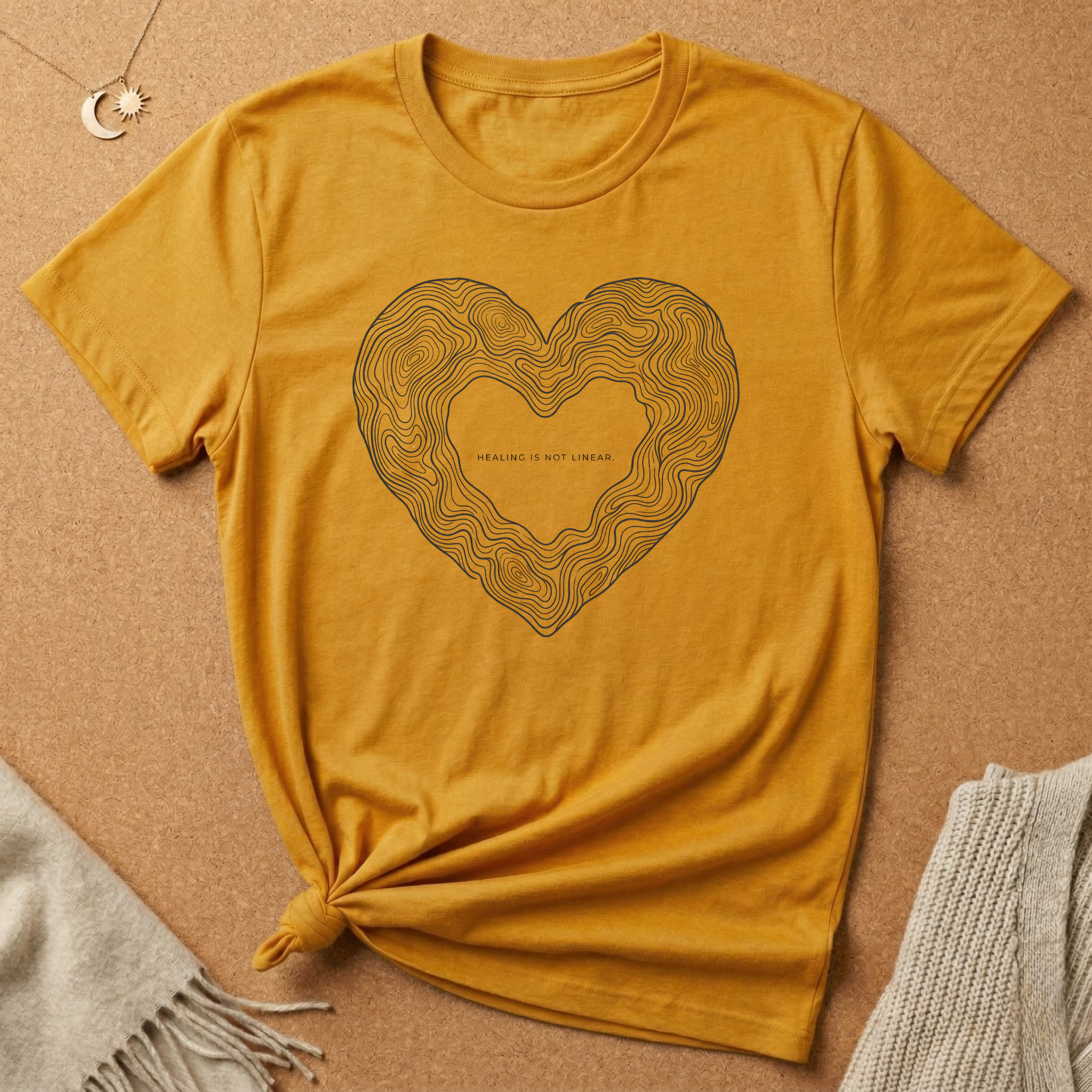 Heart Topography Healing Is Not Linear Tee