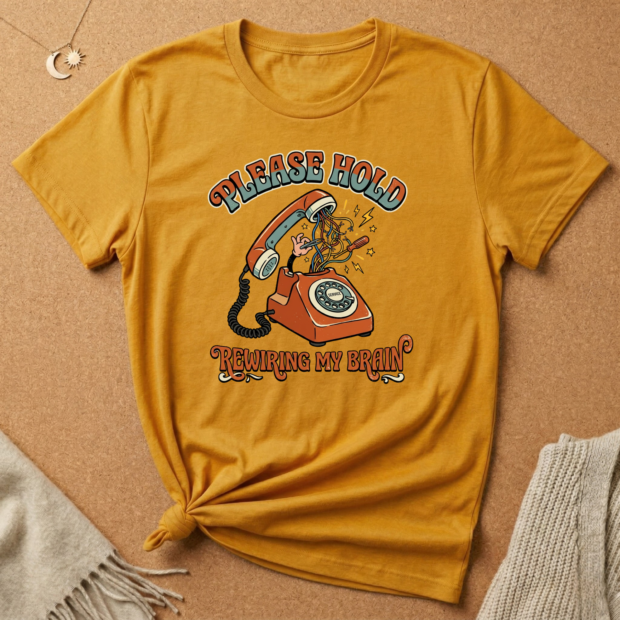 Please Hold Rewiring My Brain Tee