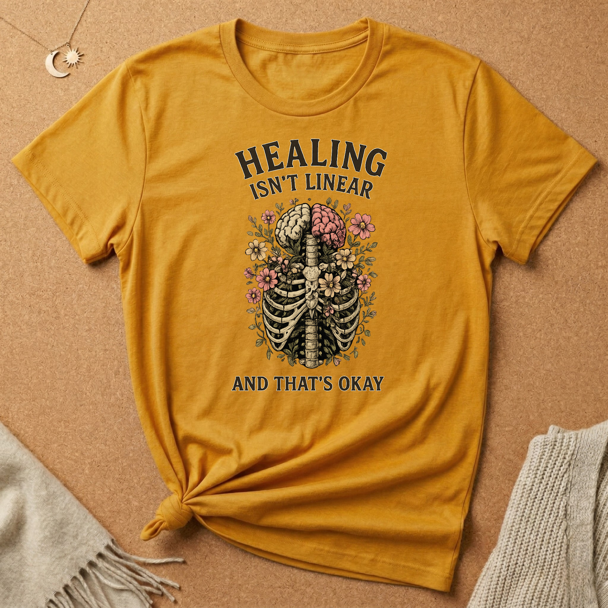 Healing Isn't Linear and That's Okay Skeleton Tee