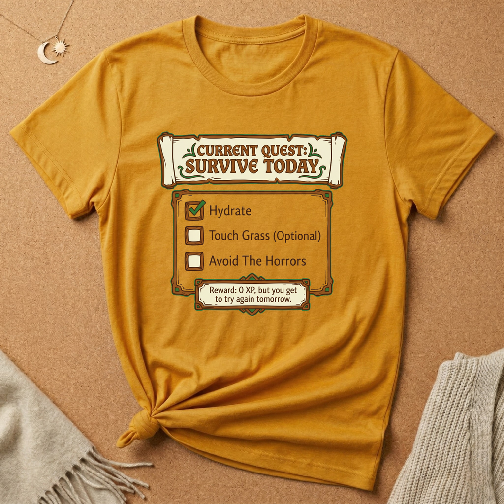 Current Quest: Survive Today RPG Tee