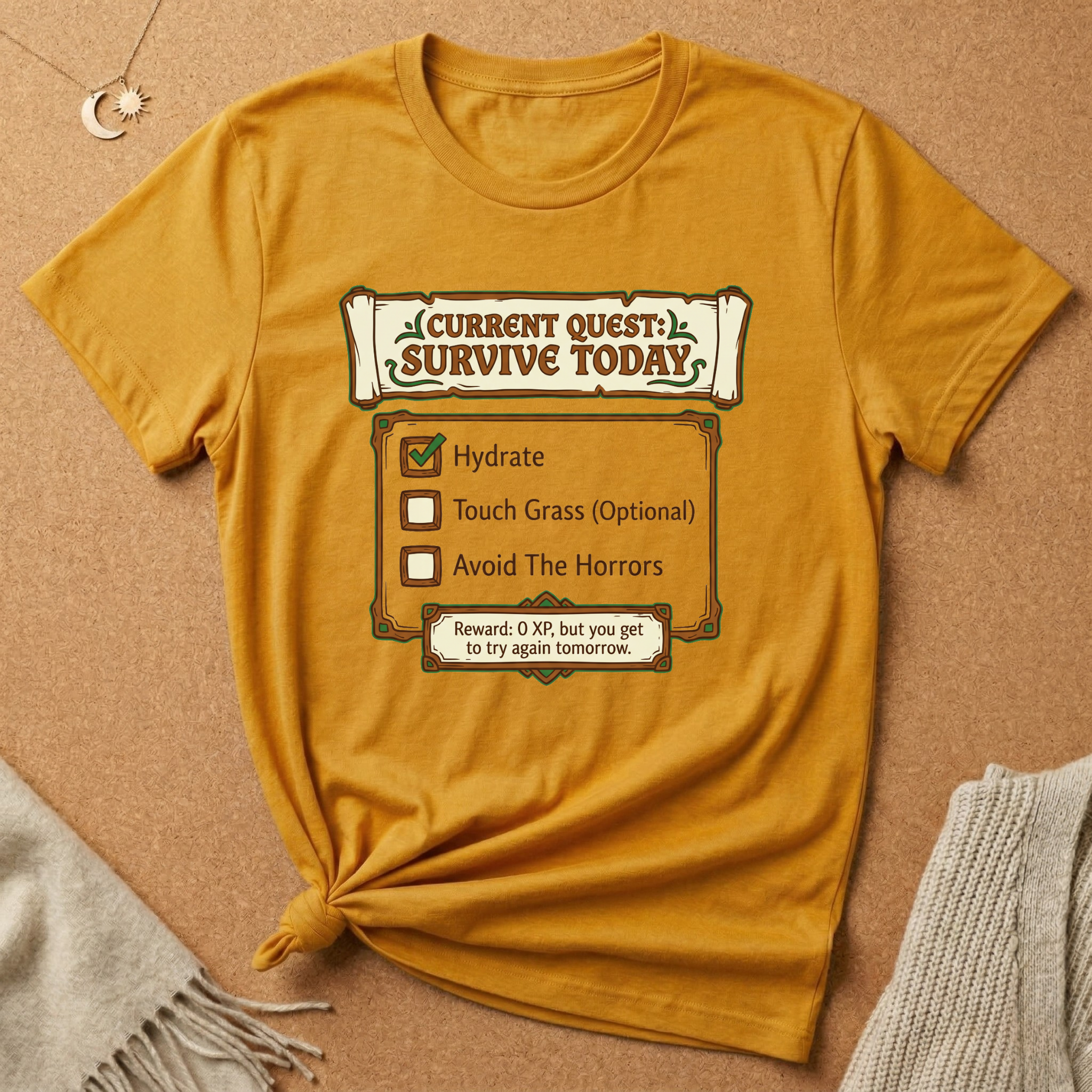 Current Quest: Survive Today RPG Tee