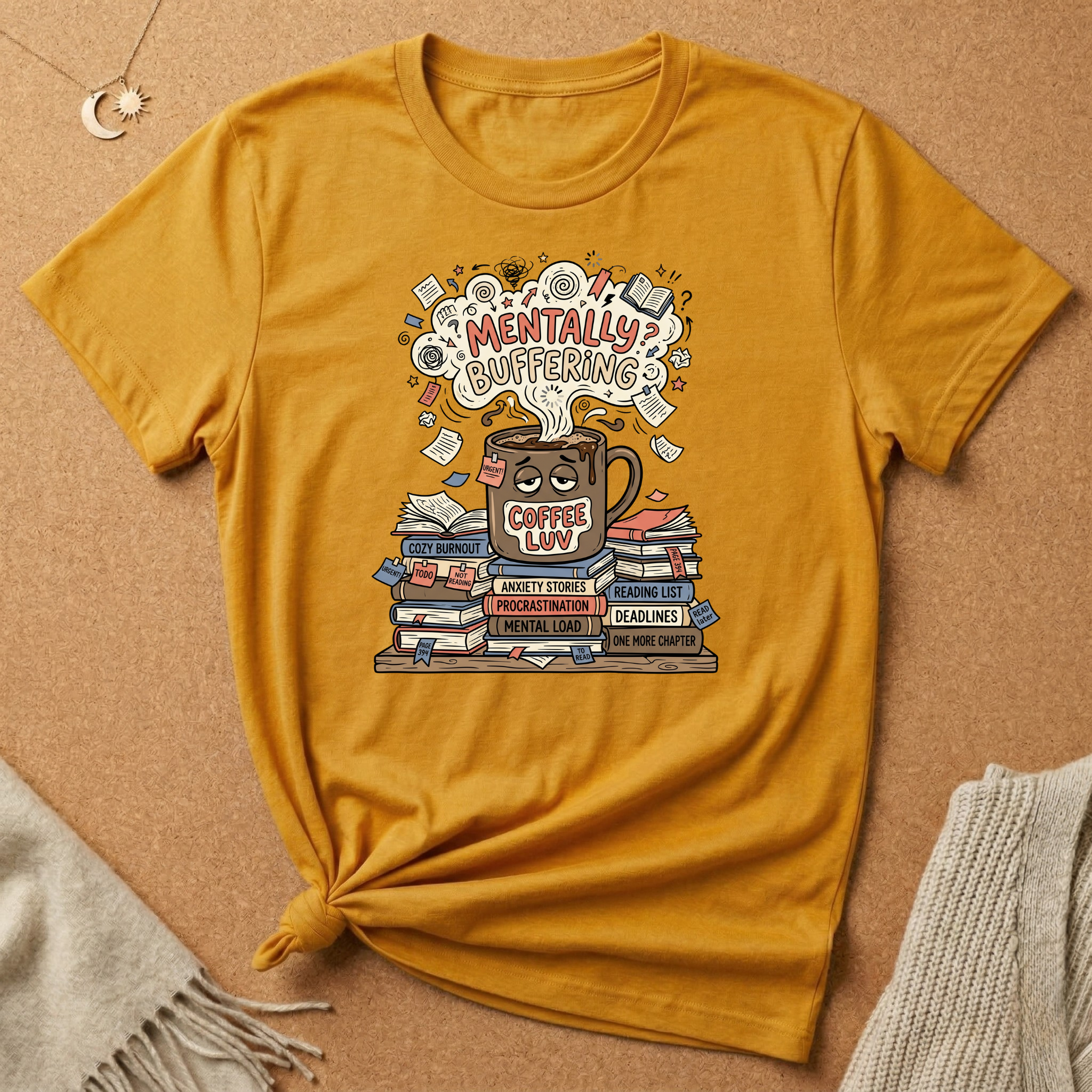 Mentally Buffering with Books Tee