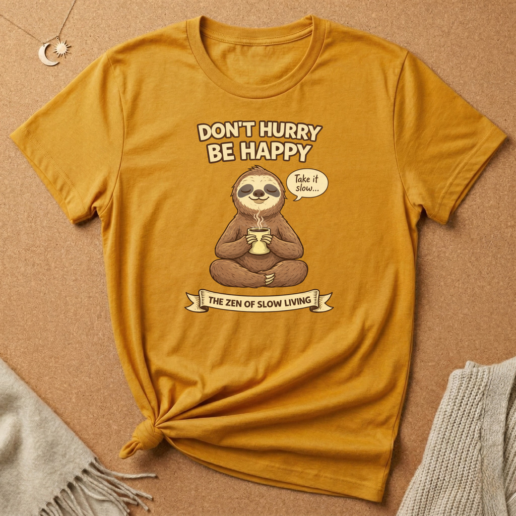 Don't Hurry Be Happy Sloth Tee