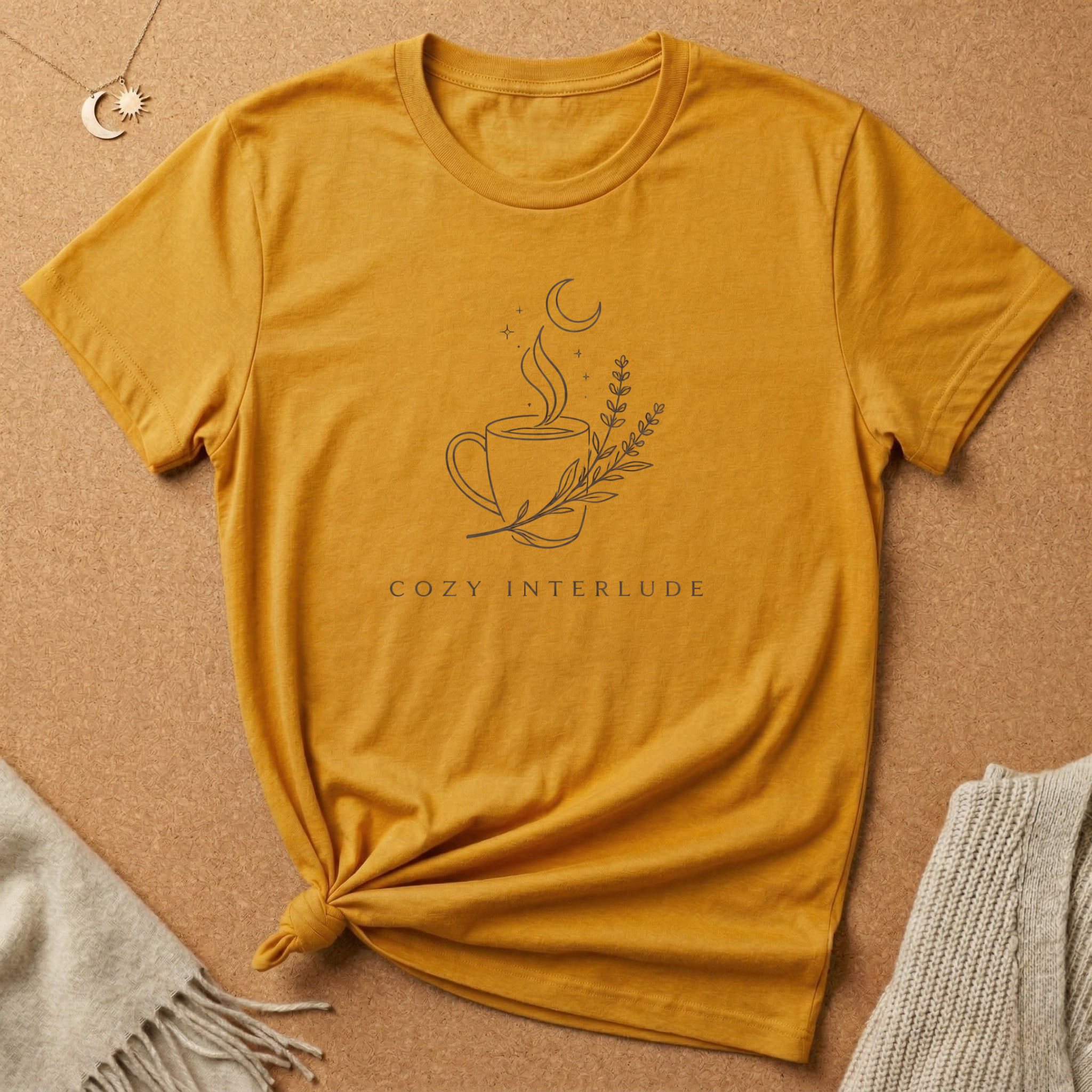 Cozy Interlude with moon and mug Tee
