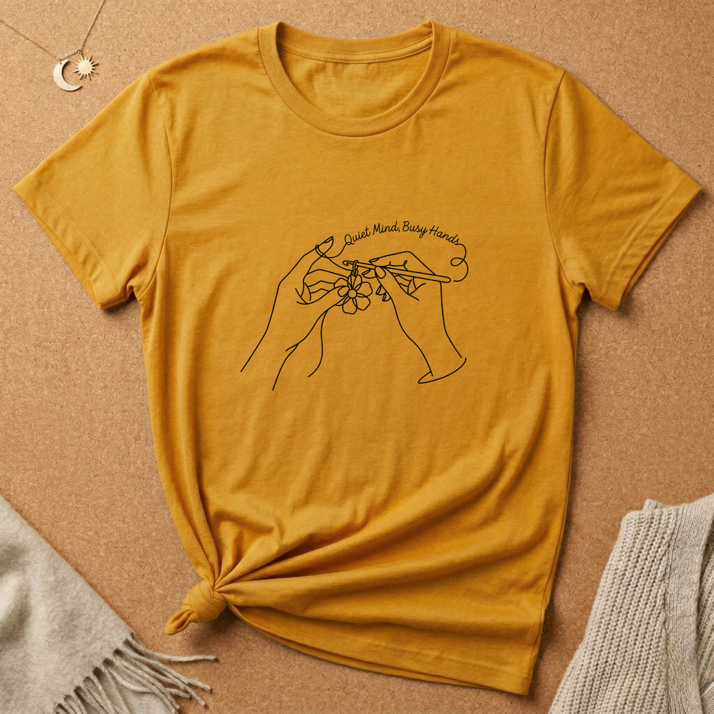 Quiet Mind, Busy Hands Crochet Tee