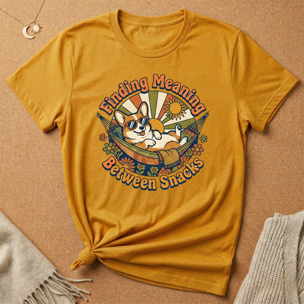 Finding Meaning Between Snacks Chill Corgi Tee