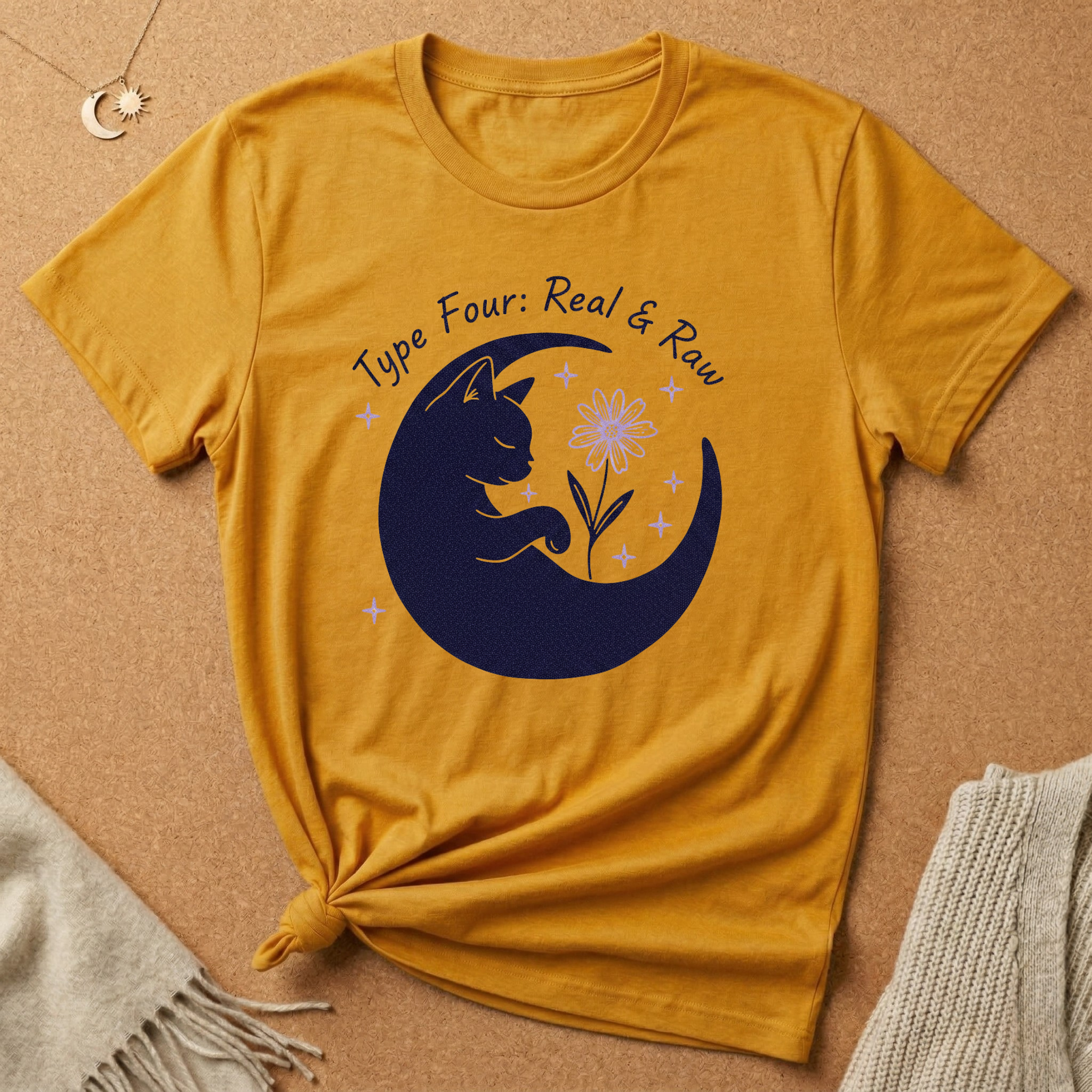 Enneagram Type 4: Real & Raw Cat Moon Tee