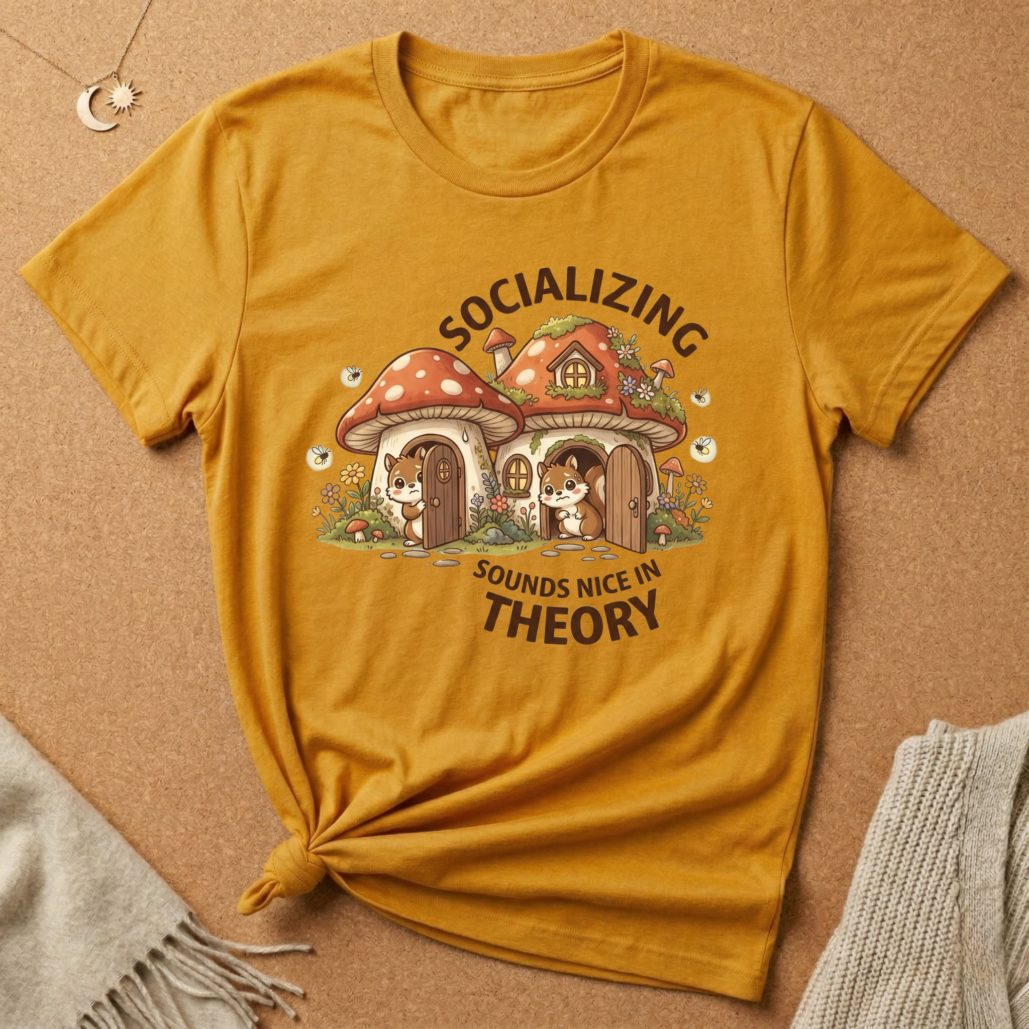 Socializing Sounds Nice In Theory Cottagecore Tee