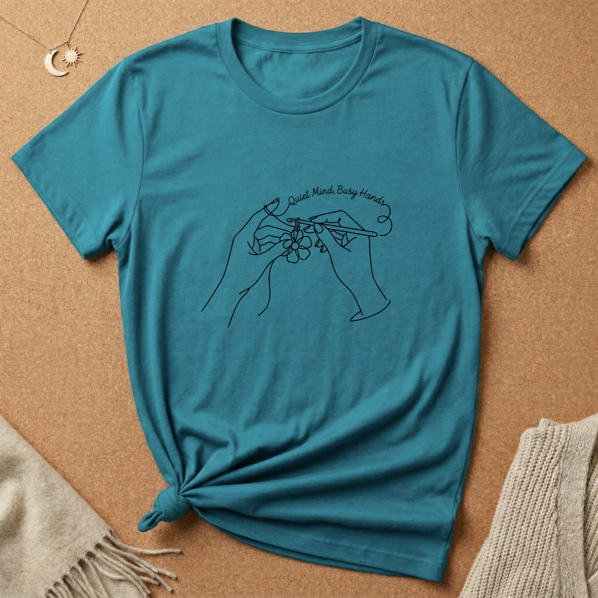 Quiet Mind, Busy Hands Crochet Tee
