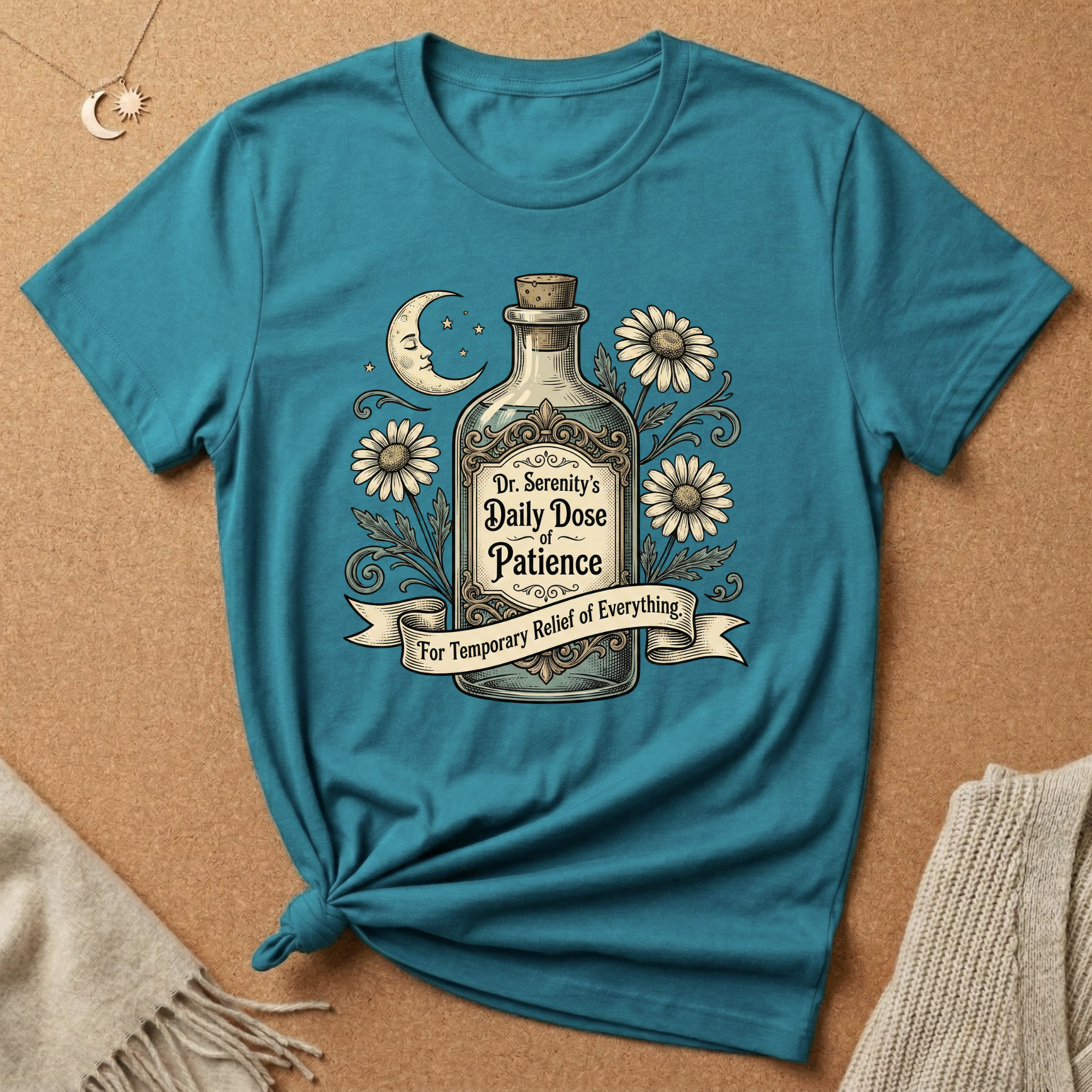 Daily Dose of Patience Apothecary Bottle Tee
