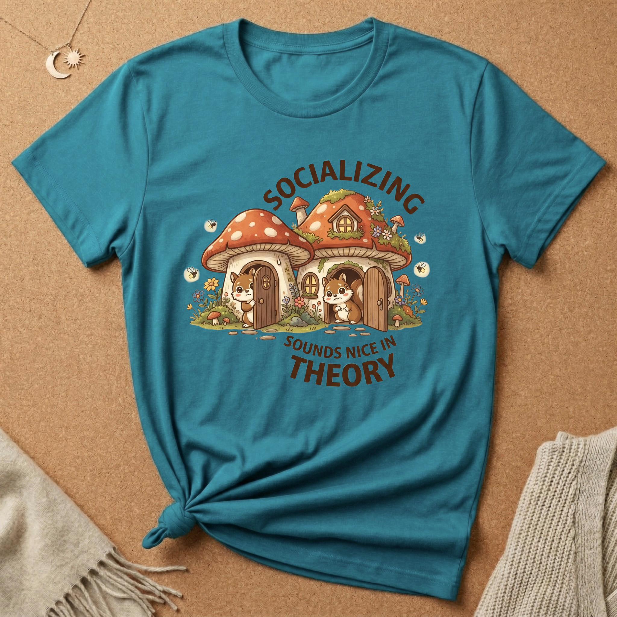 Socializing Sounds Nice In Theory Cottagecore Tee