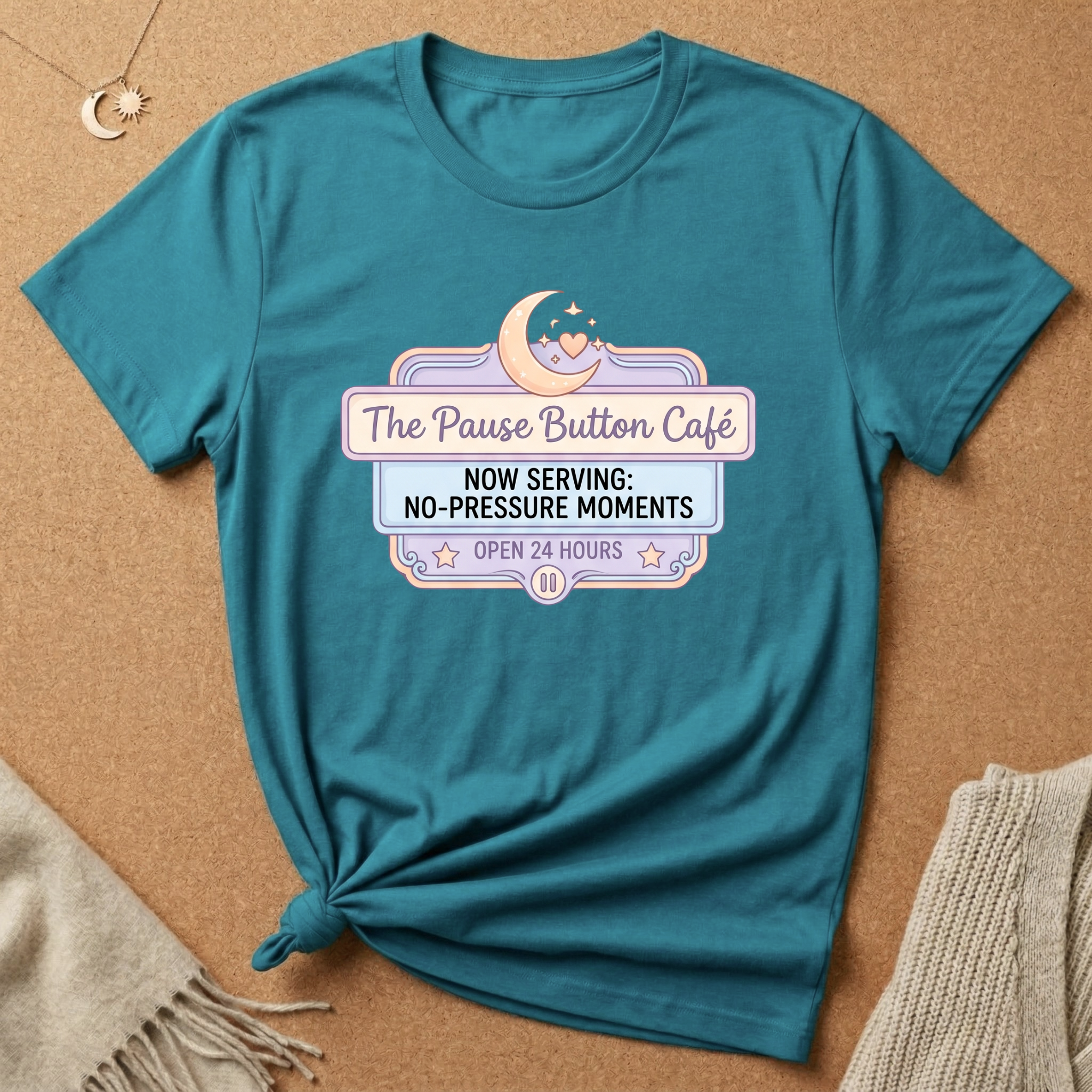 Pause Button Cafe Tee