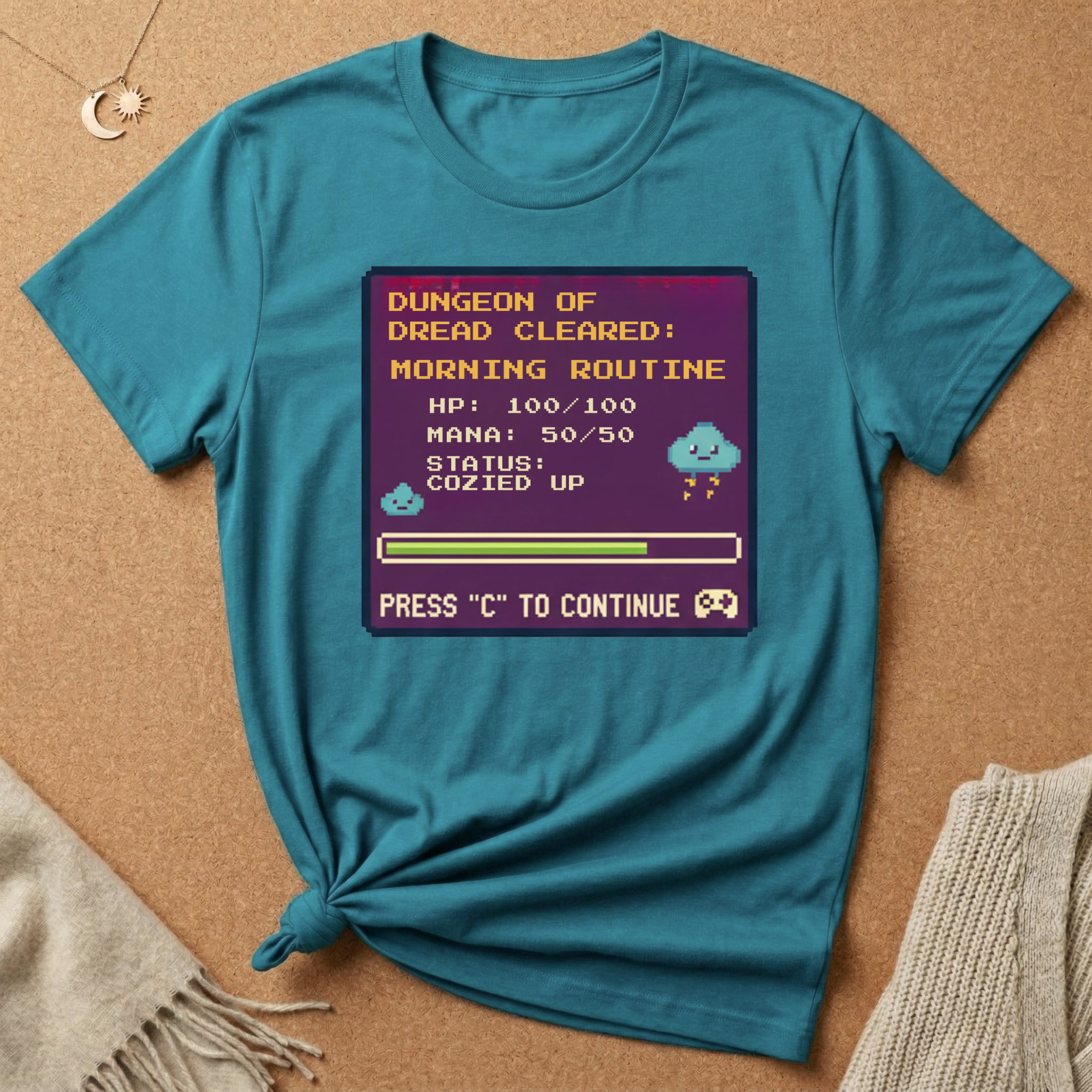 Dungeon of Dread Cleared: Morning Routine Game Tee