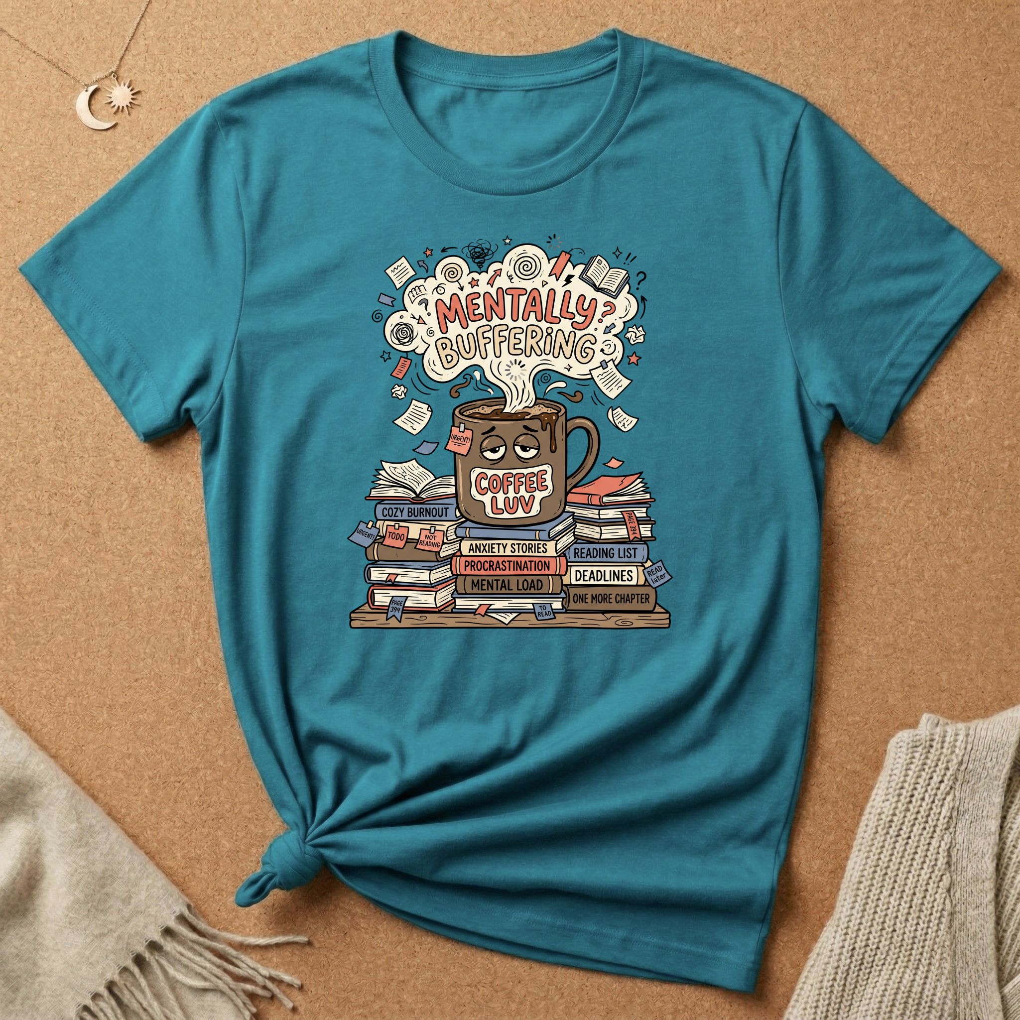 Mentally Buffering with Books Tee