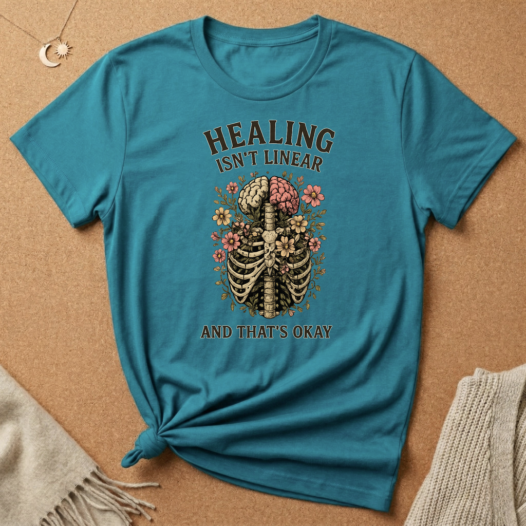 Healing Isn't Linear and That's Okay Skeleton Tee
