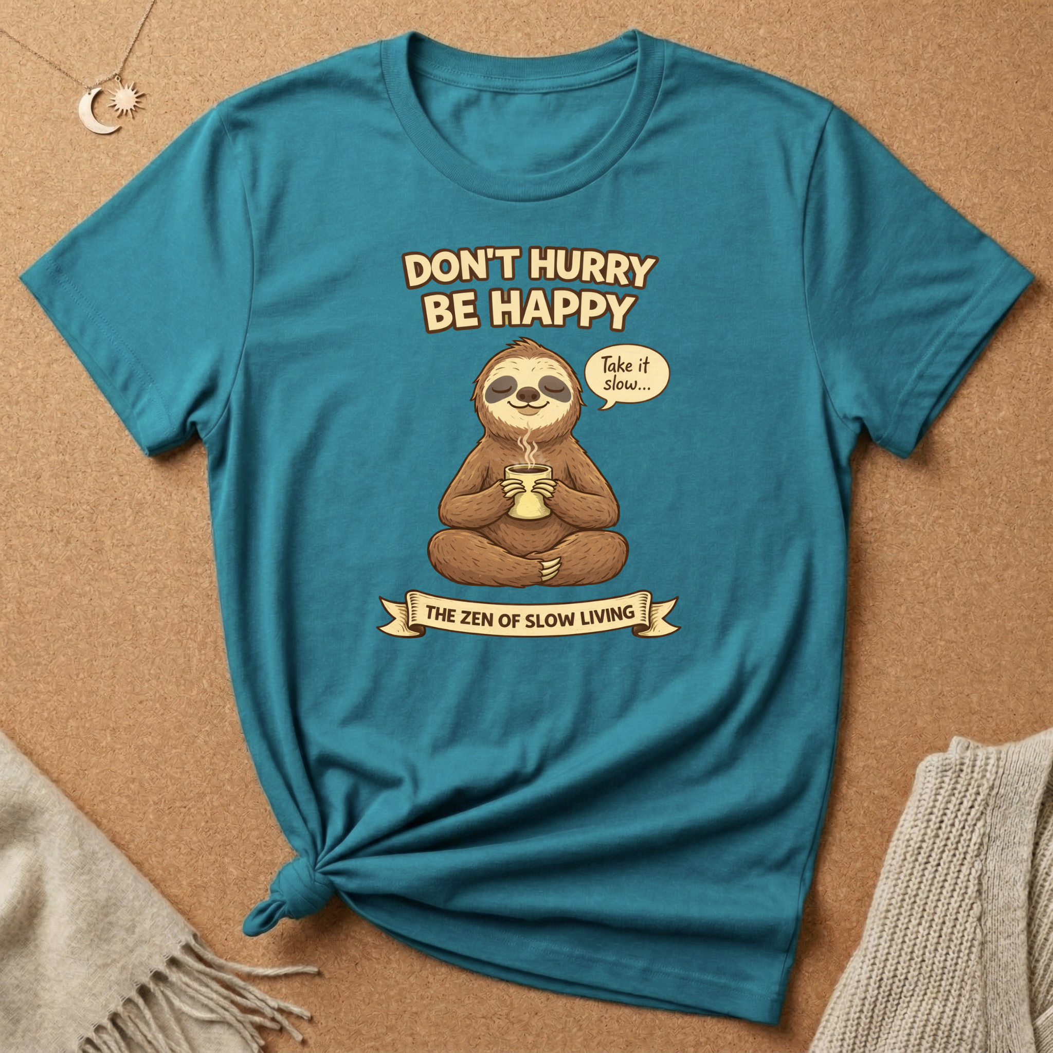 Don't Hurry Be Happy Sloth Tee
