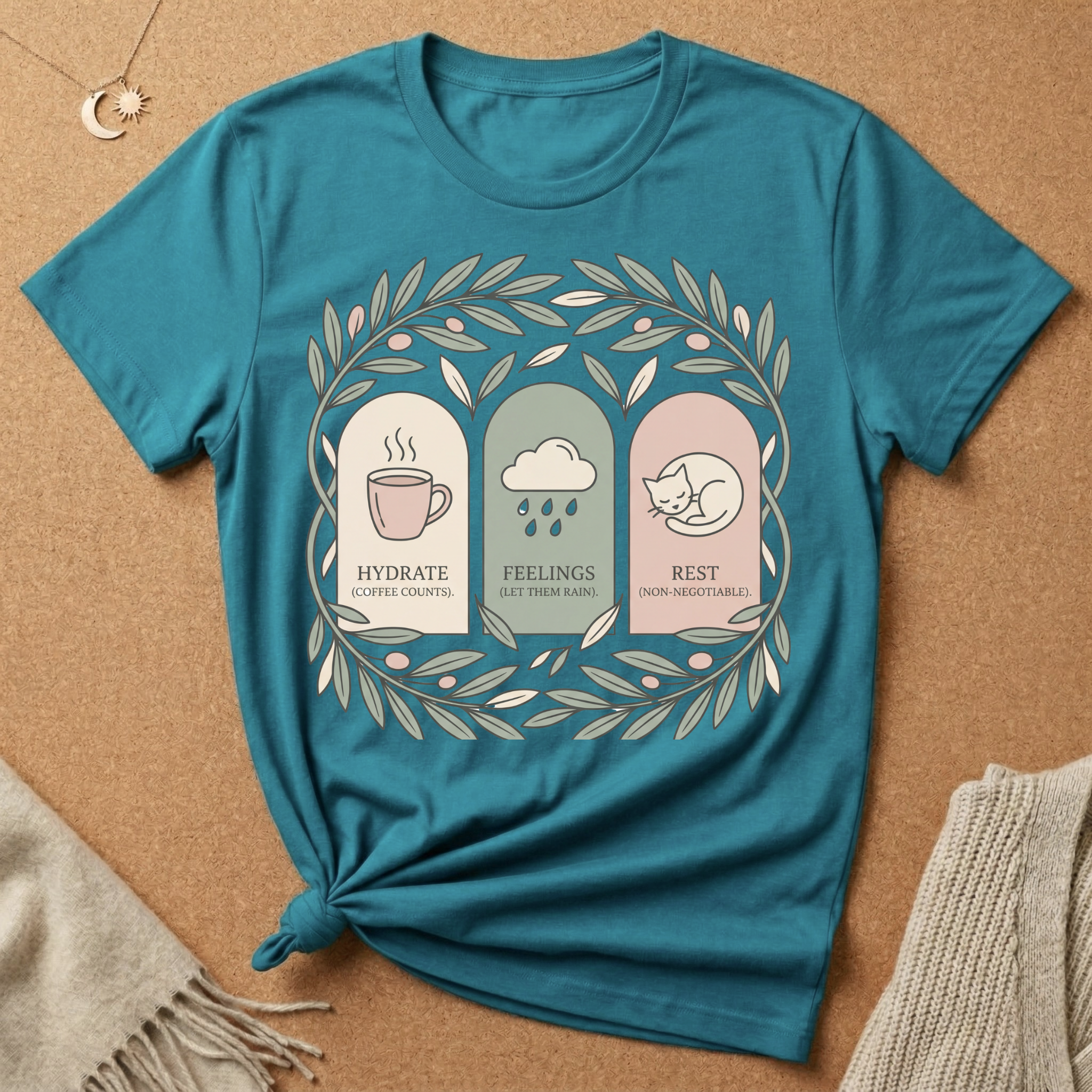 Hydrate, Feelings, and Rest Tee