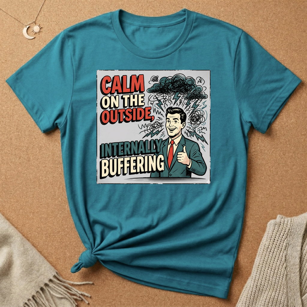 Calm on the Outside, Internally Buffering Vintage Ad Tee