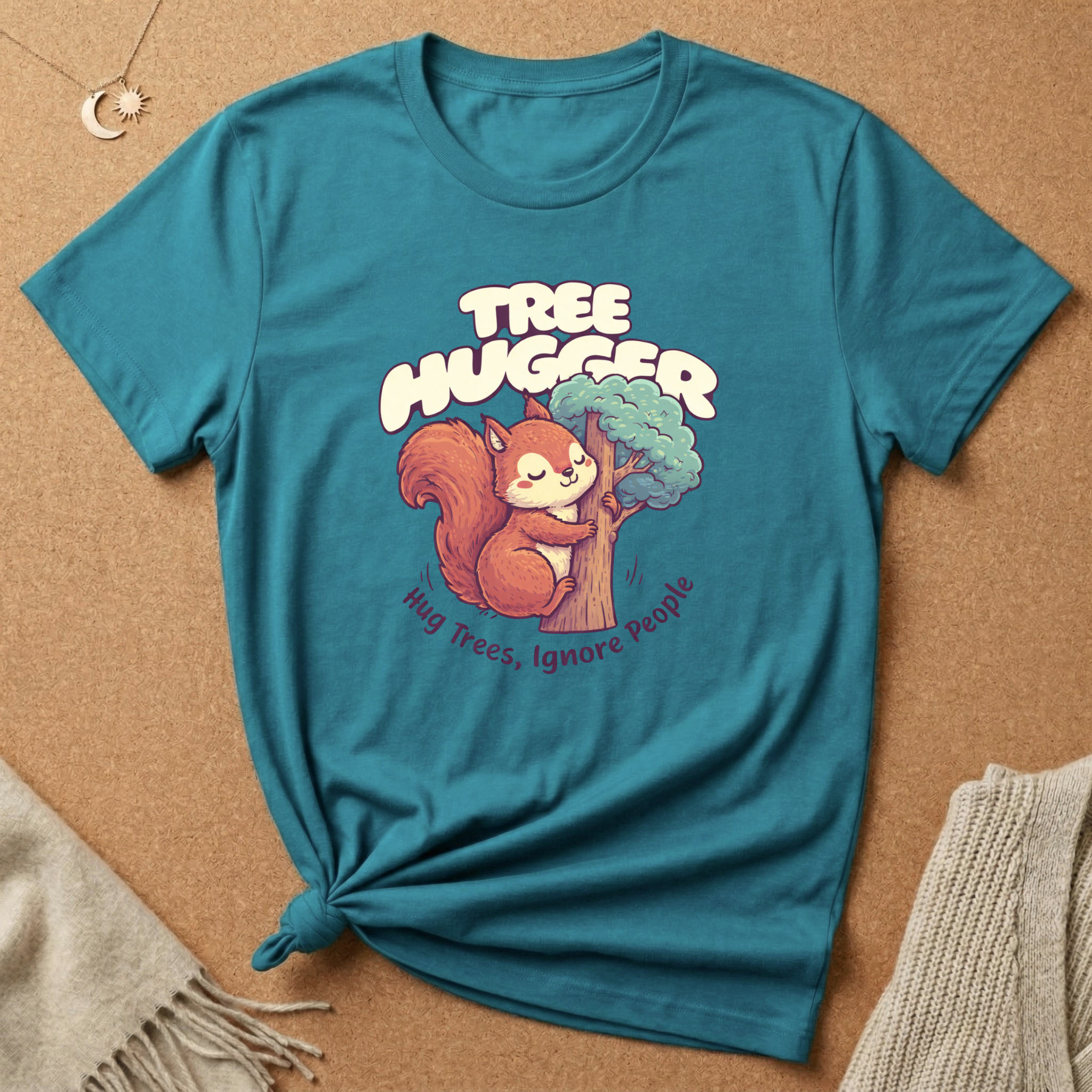 Tree Hugger Squirrel Ignore People Tee