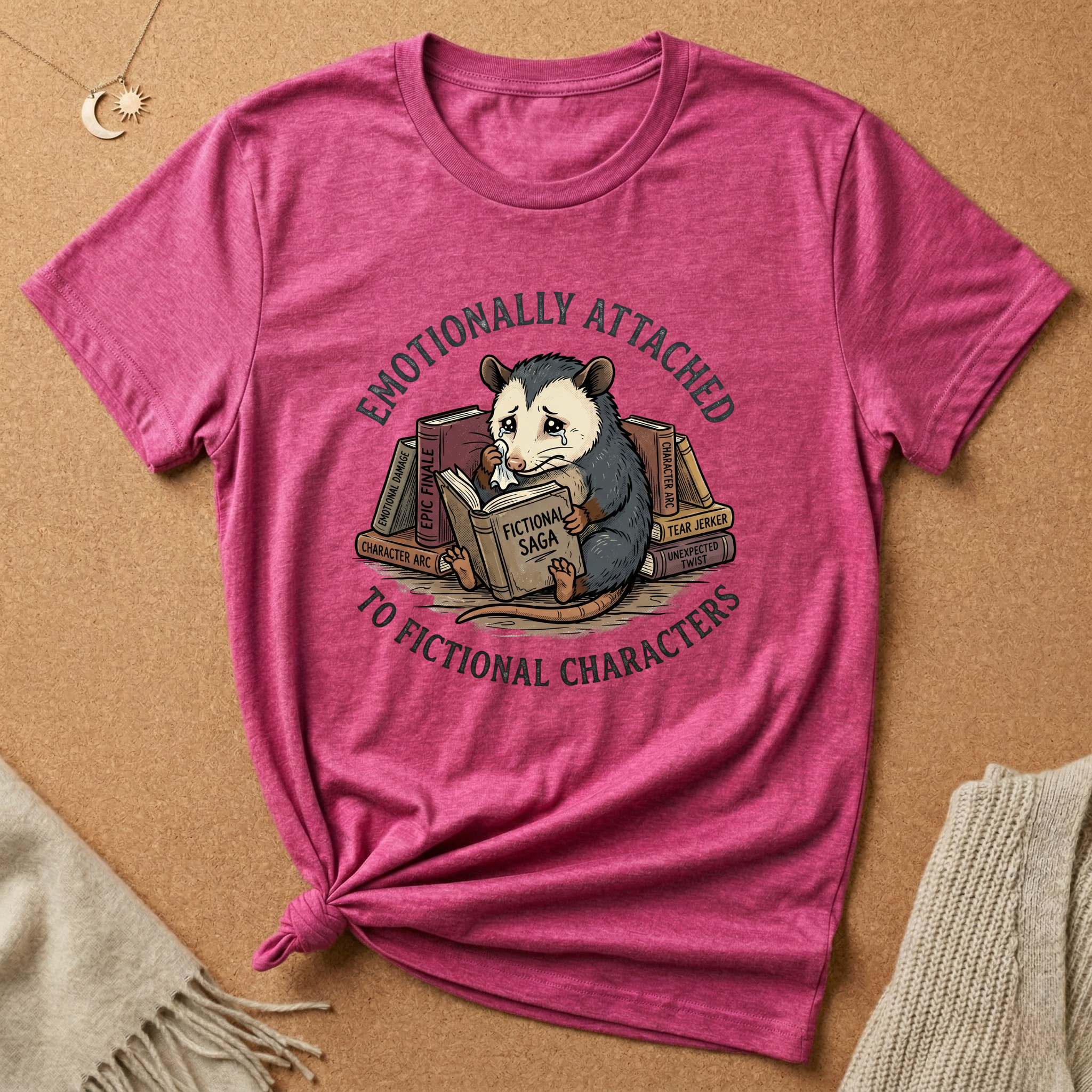 Emotionally Attached to Fictional Characters Opossum Tee