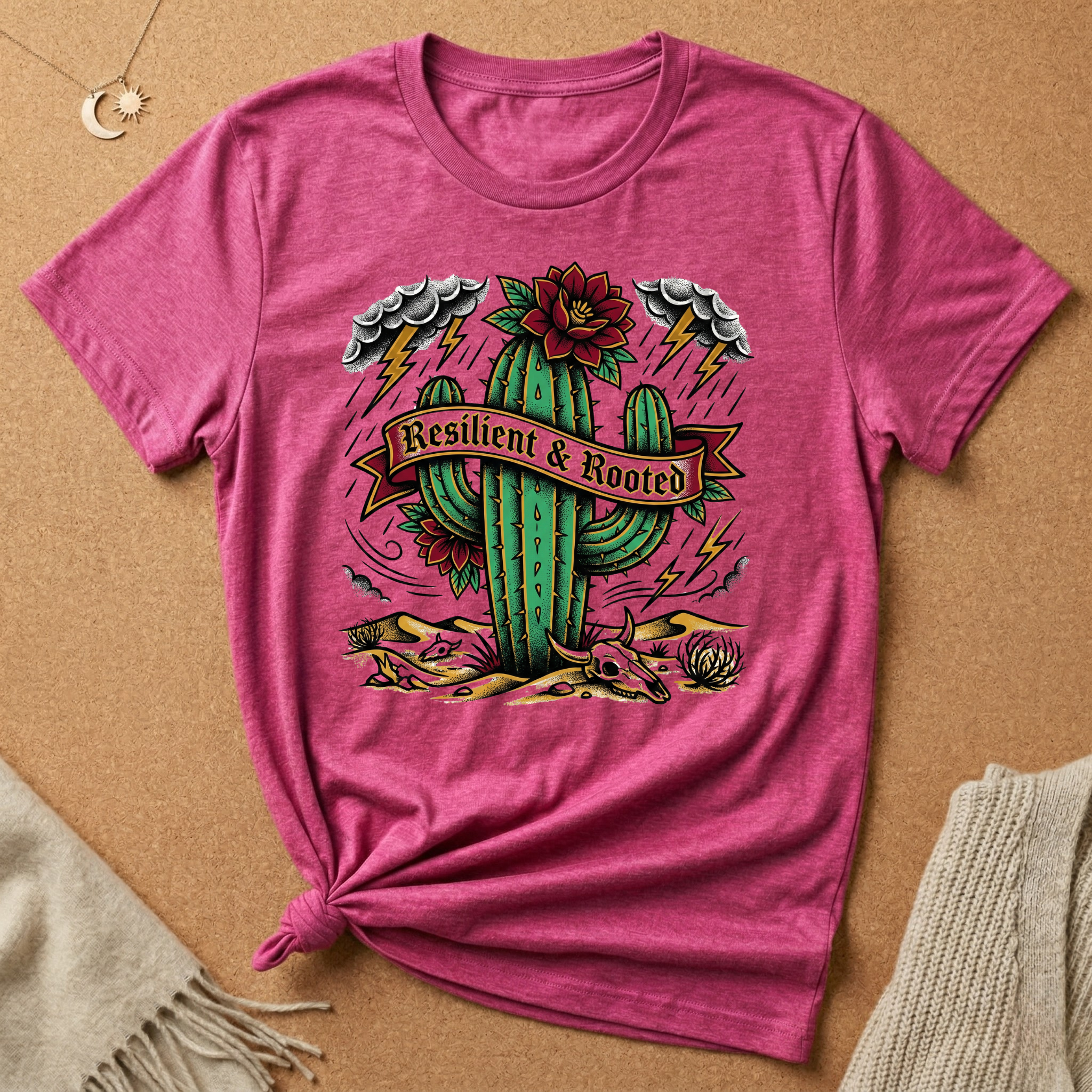Resilient and Rooted with cactus Tee